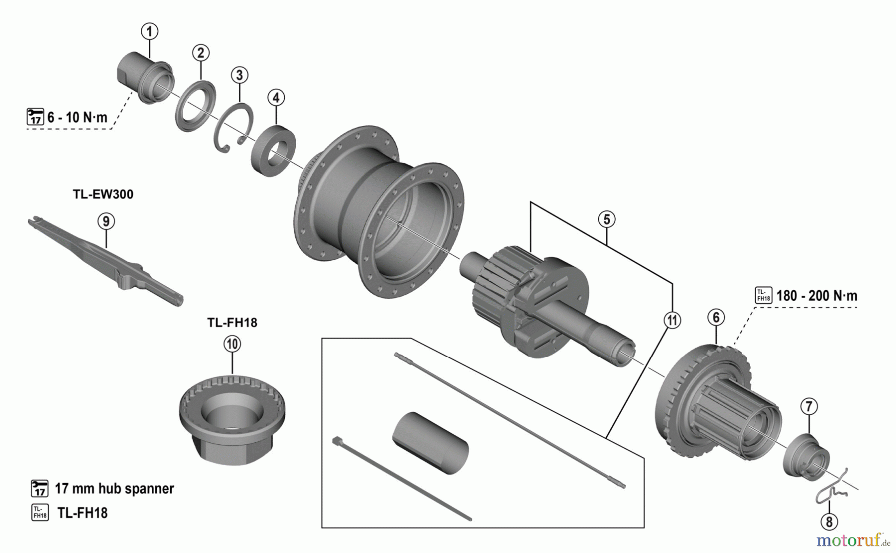Shimano FH Free Hub - Freilaufnabe FH-U6060 (-4952) CUES AUTO SHIFT Dynamo FREEHUB