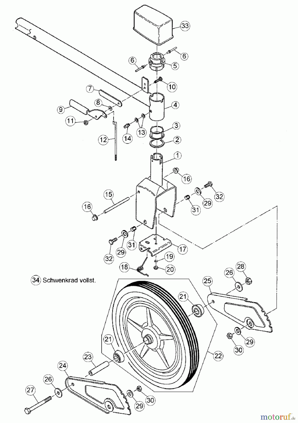  AS-Motor (neu) Hochgras Allmäher AS 28 AS 28/4 ab FNr. 013512040001 Vorderrad