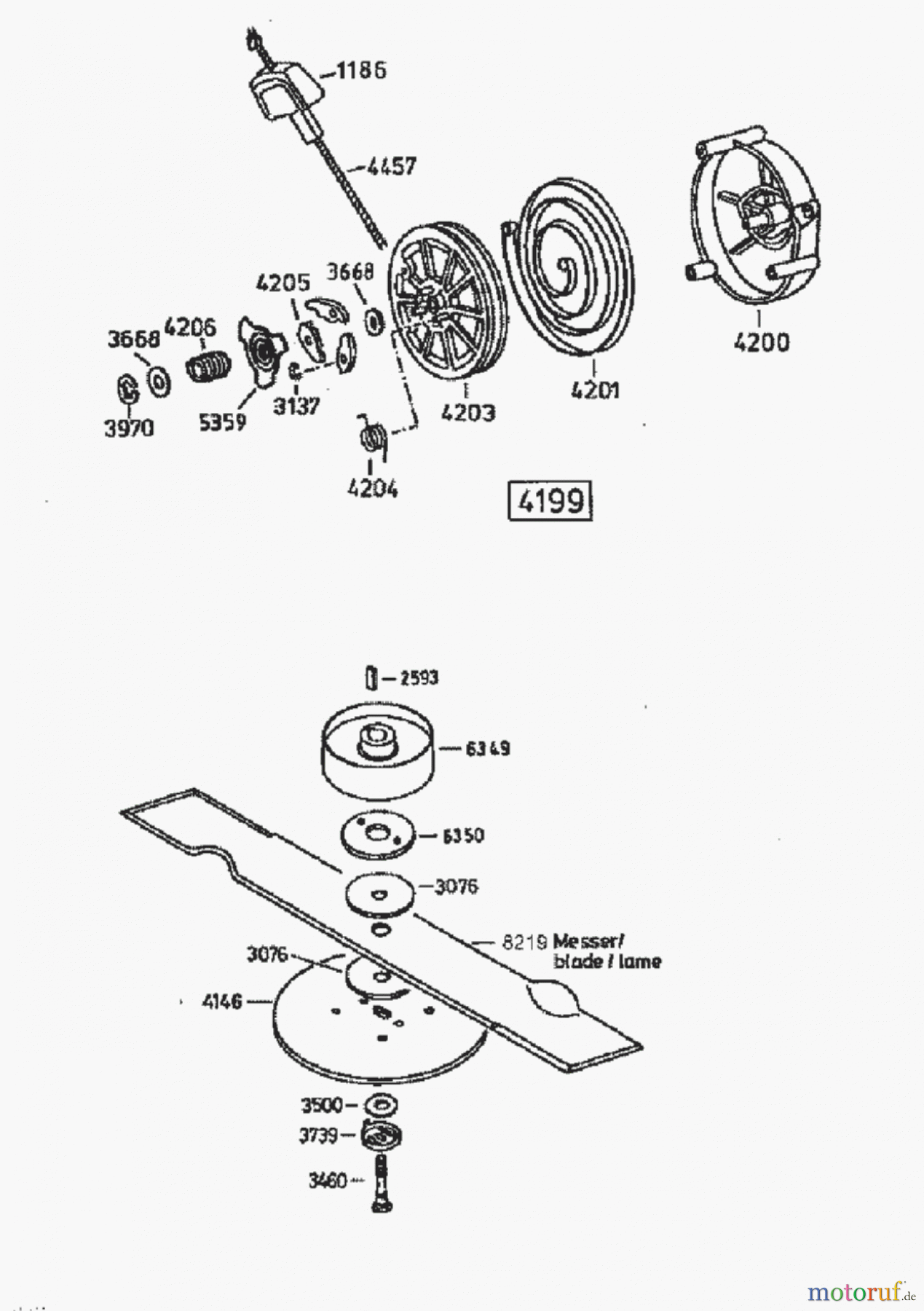  AS-Motor (neu) Hochgras Allmäher AS 28 AS 28/4 ab FNr. 0135944001 Starter / Messer