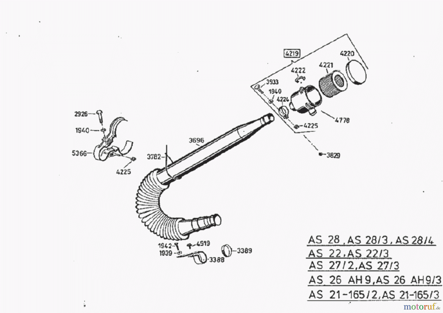  AS-Motor (neu) Hochgras Allmäher AS 28 AS 28/4 ab FNr. 0135944001 Luftfilter bis FNr.13501303134