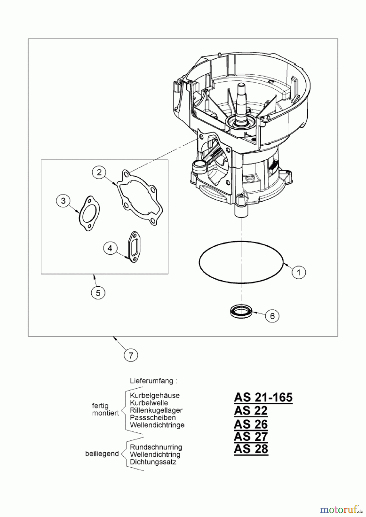  AS-Motor (neu) Hochgras Allmäher AS 28 AS 28/3 ab FNr. 0123644001 Rumpfmotor