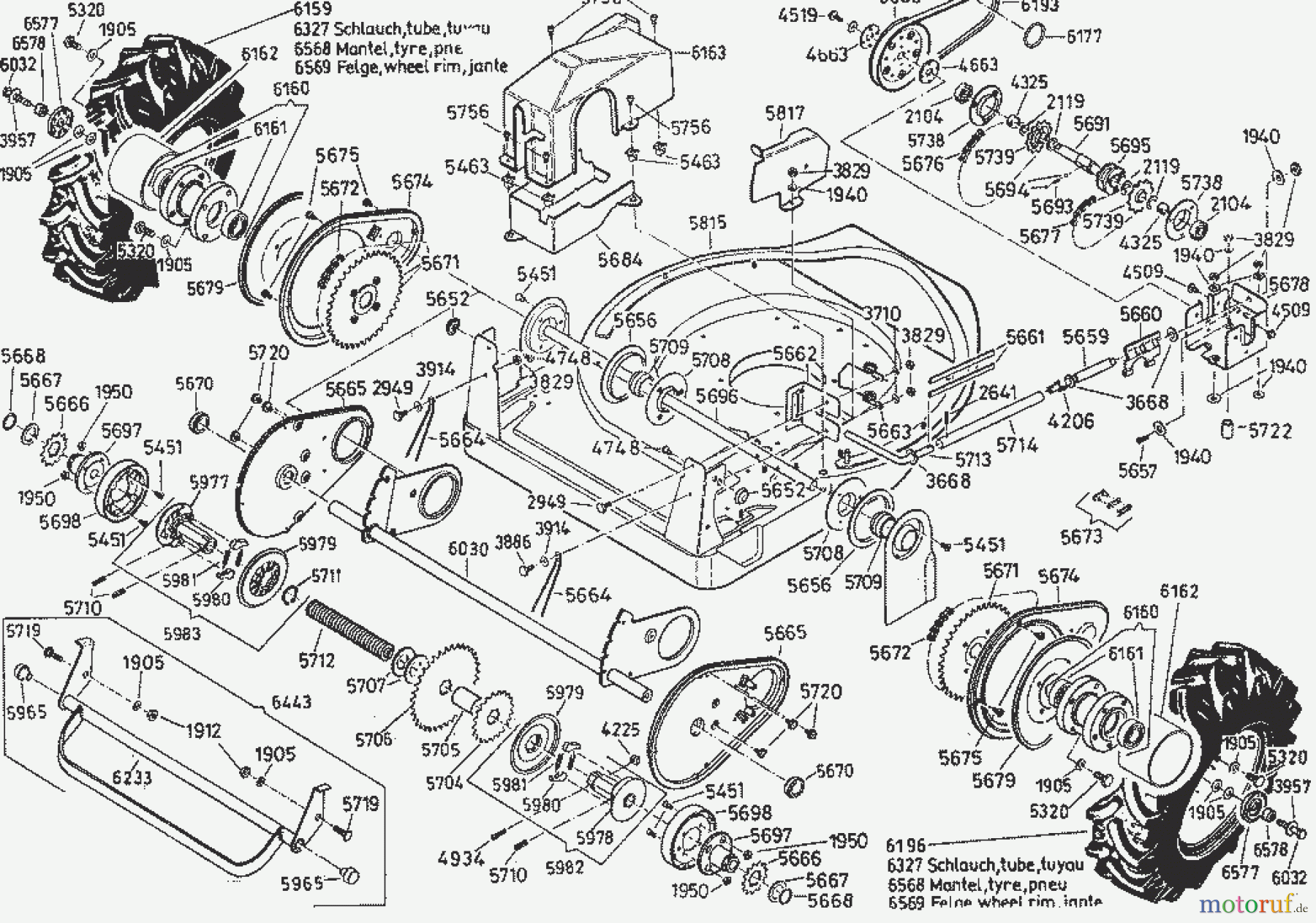  AS-Motor (neu) Hochgras Allmäher AS 28 AS 28/3 ab FNr. 0123644001 Antriebsachse
