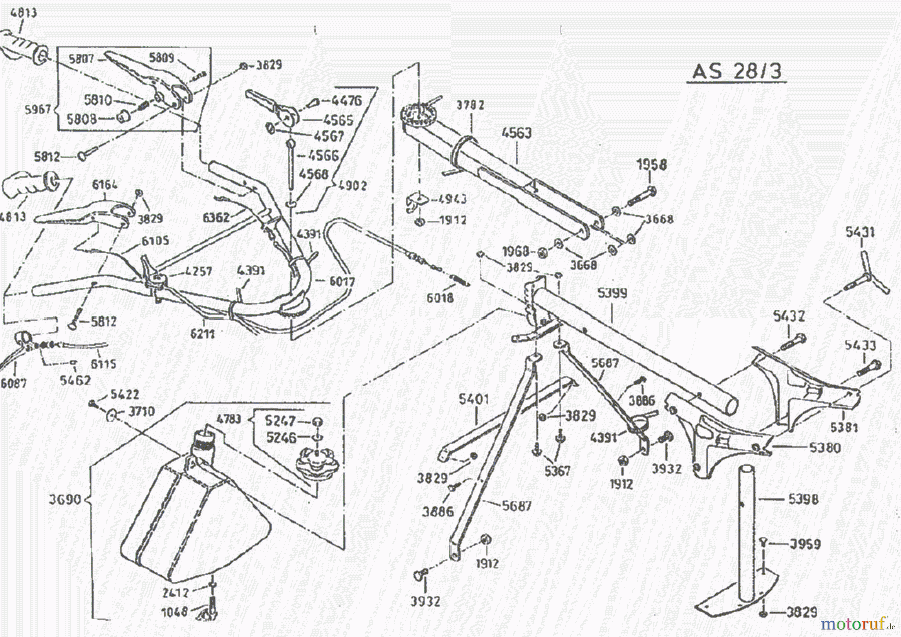 AS-Motor (neu) Hochgras Allmäher AS 28 AS 28/3 ab FNr. 0123644001 Holm