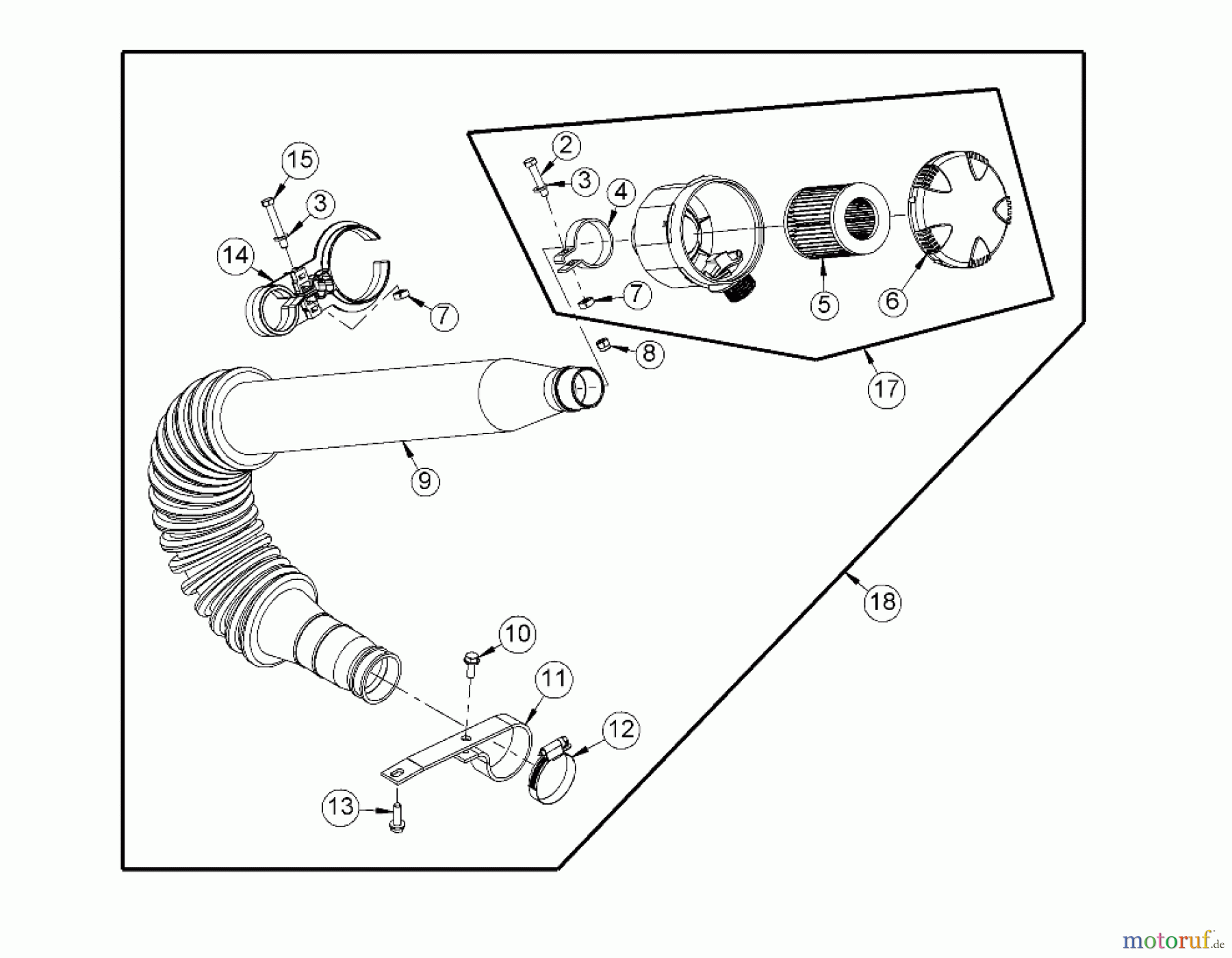  AS-Motor (neu) Hochgras Allmäher AS 28 AS 28 2T ES ab FNr. 035019010001 Luftansaugschlauch vollst.