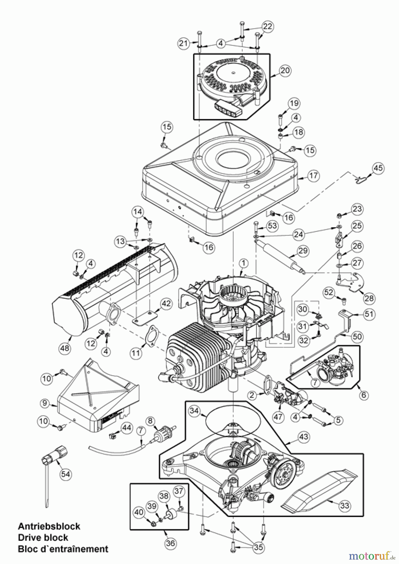  AS-Motor (neu) Hochgras Allmäher AS 28 AS 28 2T ES ab FNr. 035019010001 Antriebsblock