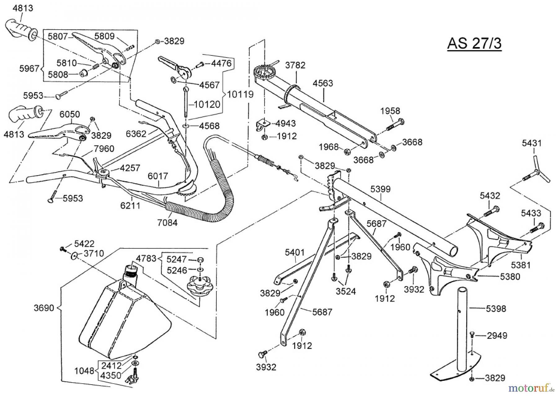 AS-Motor (neu) Hochgras Allmäher AS 27 AS 27/3 ab FNr. 0122644001 Holm ab FNr.122844034
