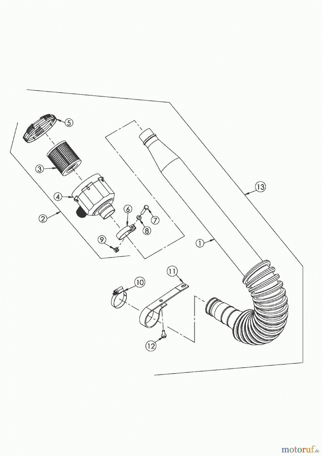  AS-Motor (neu) Hochgras Allmäher AS 65 AS 65/2T ab FNr. 014903404036 Luftansaugschlauch vollst.