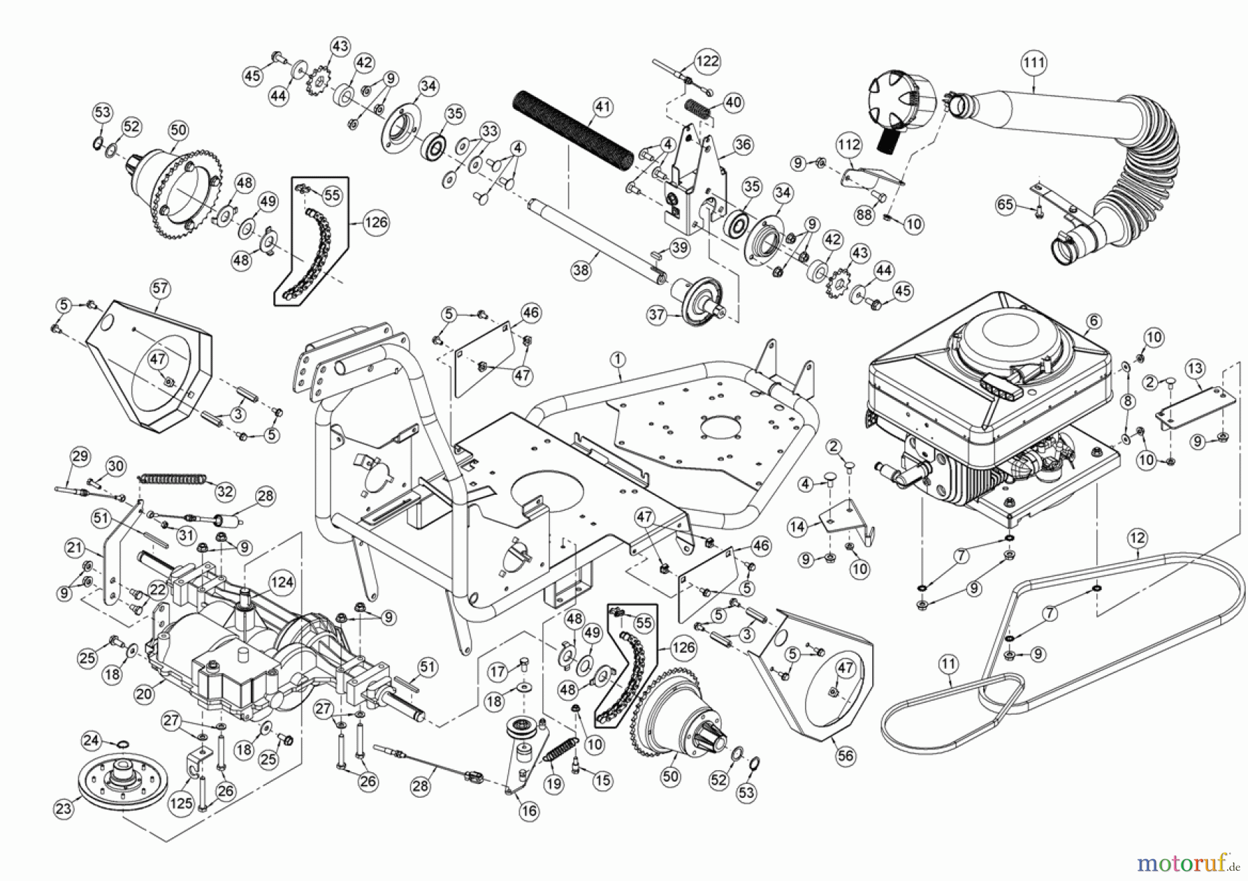  AS-Motor (neu) Hochgras Allmäher AS 65 AS 65/2T ab FNr. 014903404036 Fahrwerk Abb.1