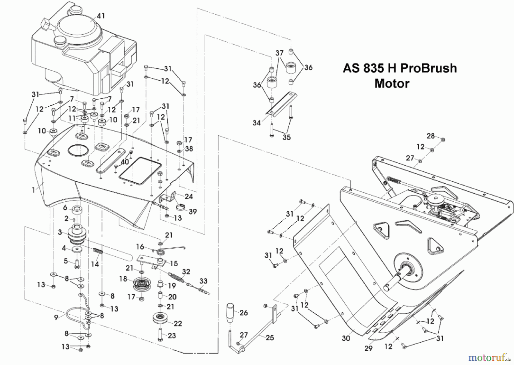  AS-Motor (neu) Spezial Sondermaschinen AS Kehrmaschinen AS 835 H ProBrush ET-Dokumentation Motor