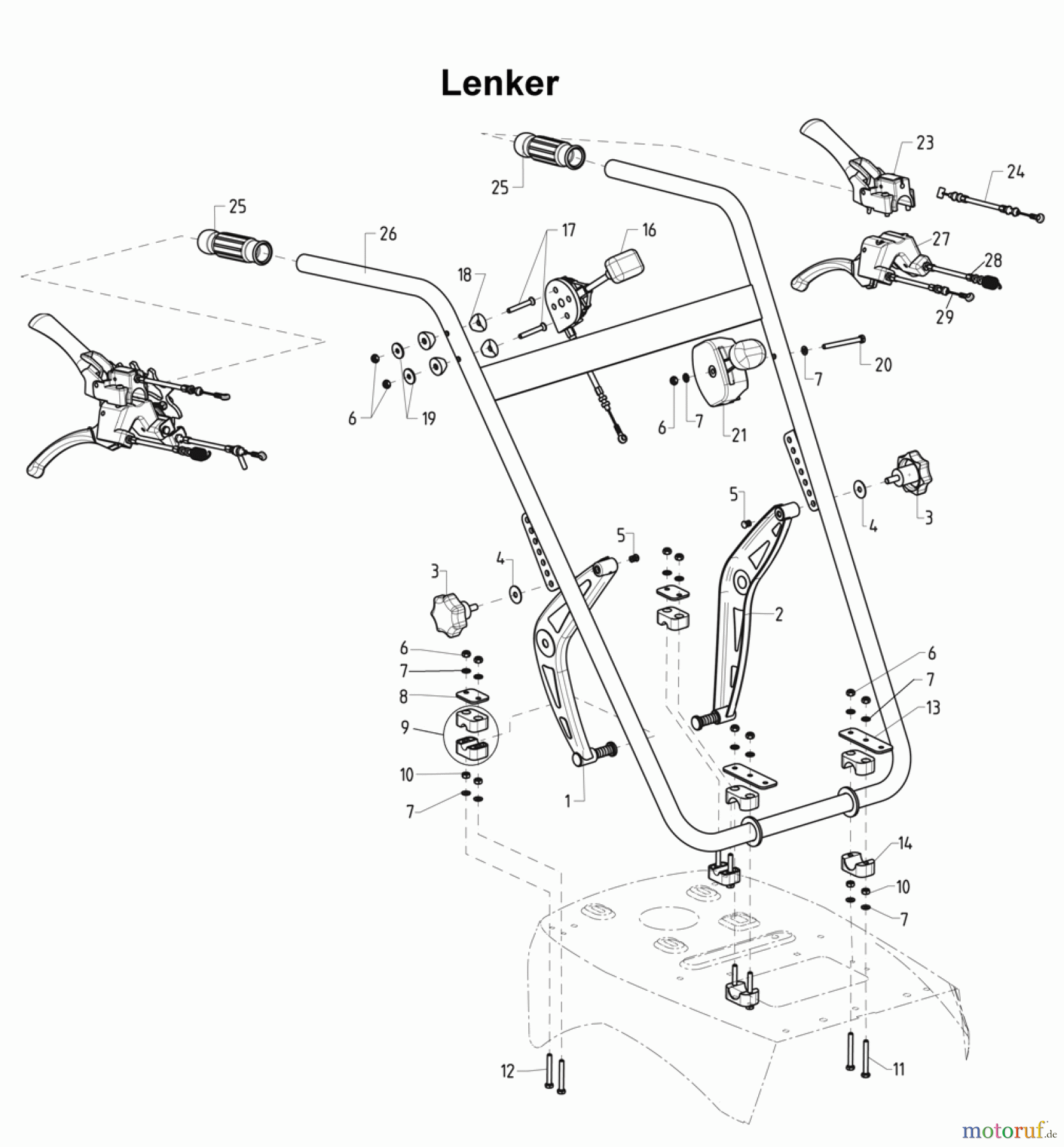  AS-Motor (neu) Spezial Sondermaschinen AS Kehrmaschinen AS 1040 H Hydro ProBrush ET-Dokumentation Lenker