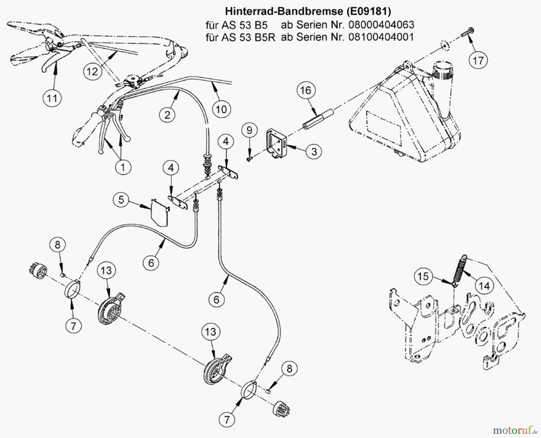  AS-Motor (neu) Zubehör/ Verschleissteile Ersatzteile für Zubehör Ersatzteile für Zubehör Hinterradbremse AS53 Allrad ab FNr.