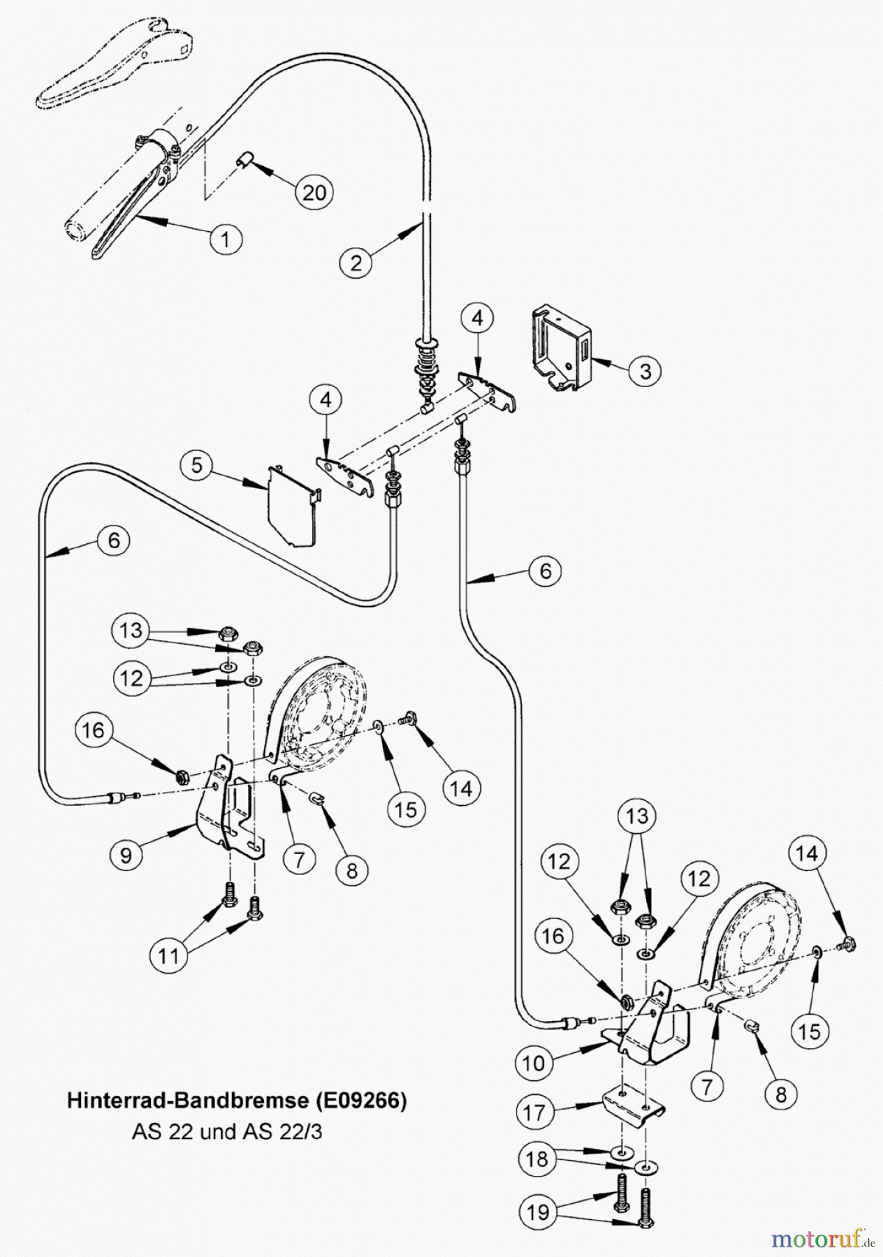  AS-Motor (neu) Zubehör/ Verschleissteile Ersatzteile für Zubehör Ersatzteile für Zubehör Hinterradbremse AS22