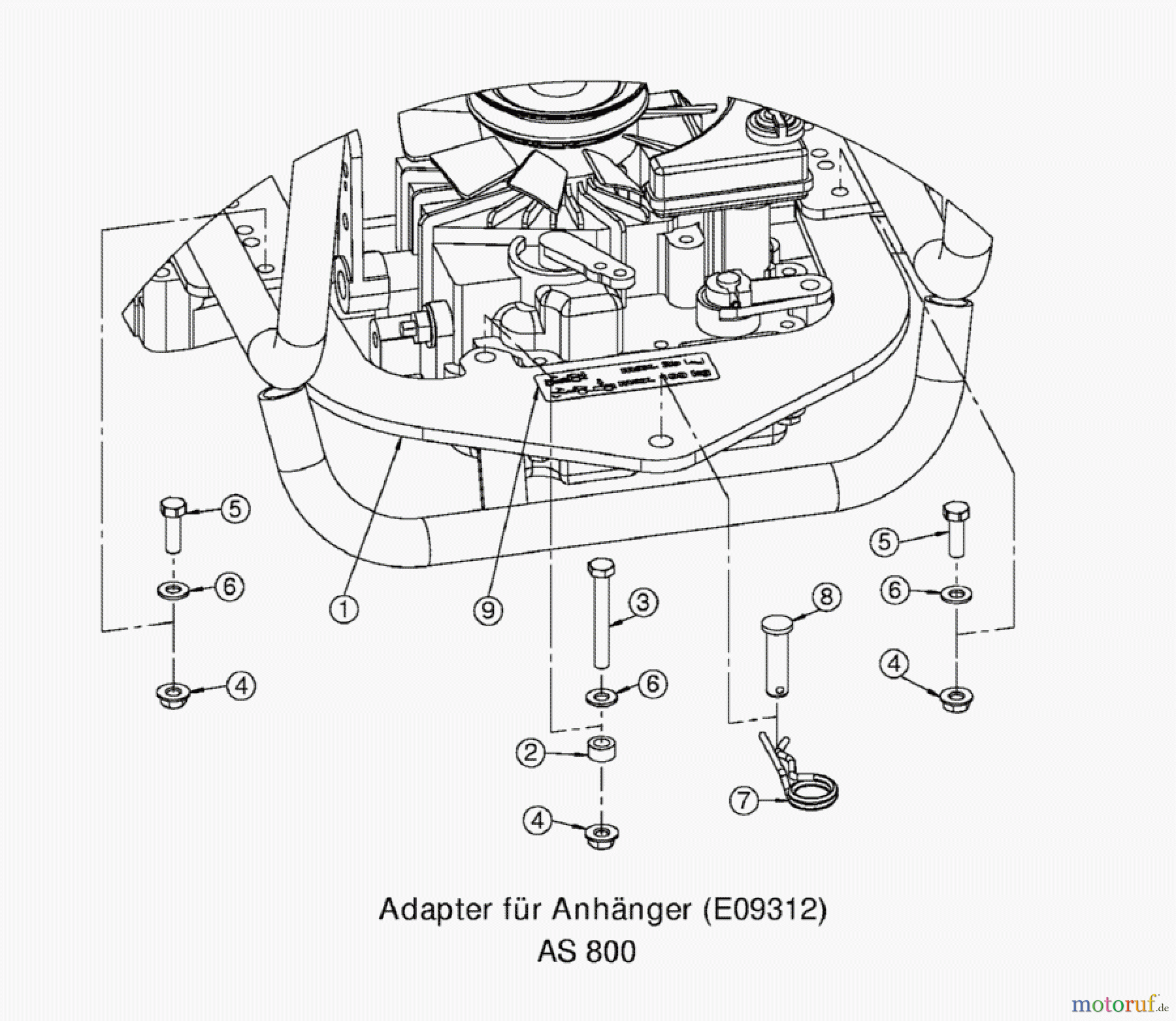  AS-Motor (neu) Zubehör/ Verschleissteile Ersatzteile für Zubehör Ersatzteile für Zubehör Adapter für Anhänger AS800