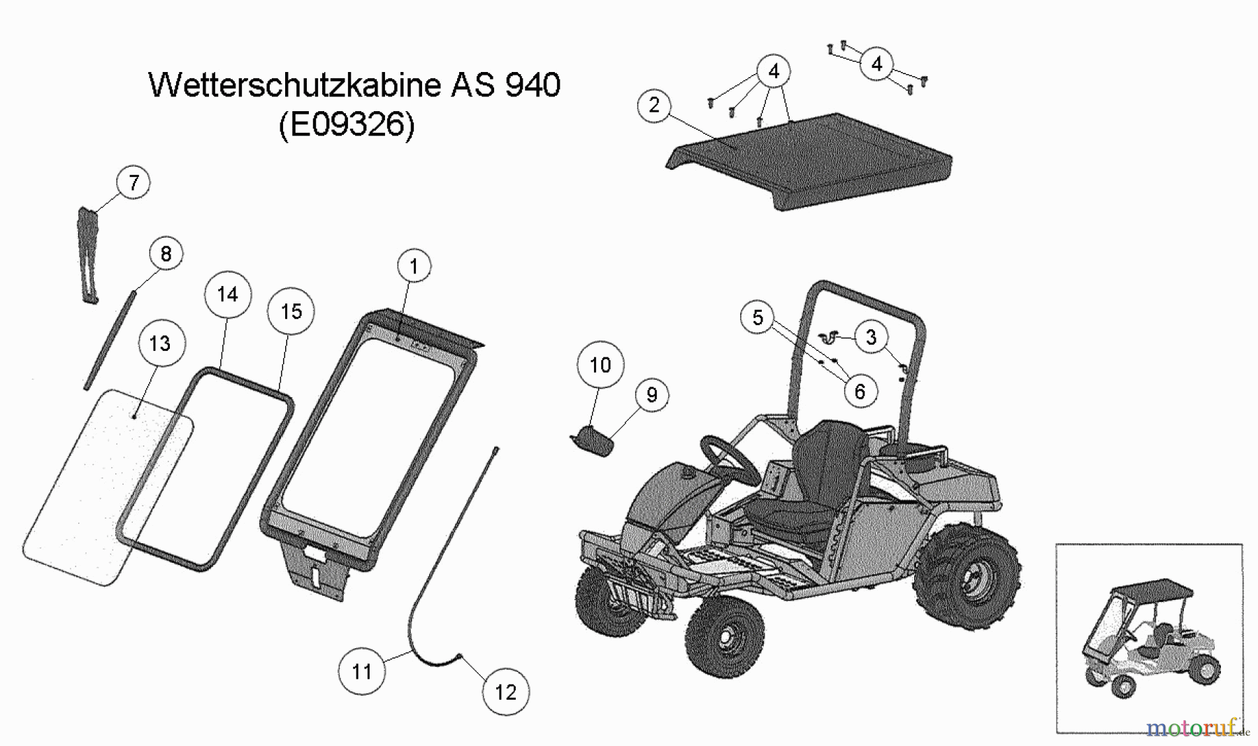  AS-Motor (neu) Zubehör/ Verschleissteile Ersatzteile für Zubehör Ersatzteile für Zubehör Wetterschutzkabine AS 940