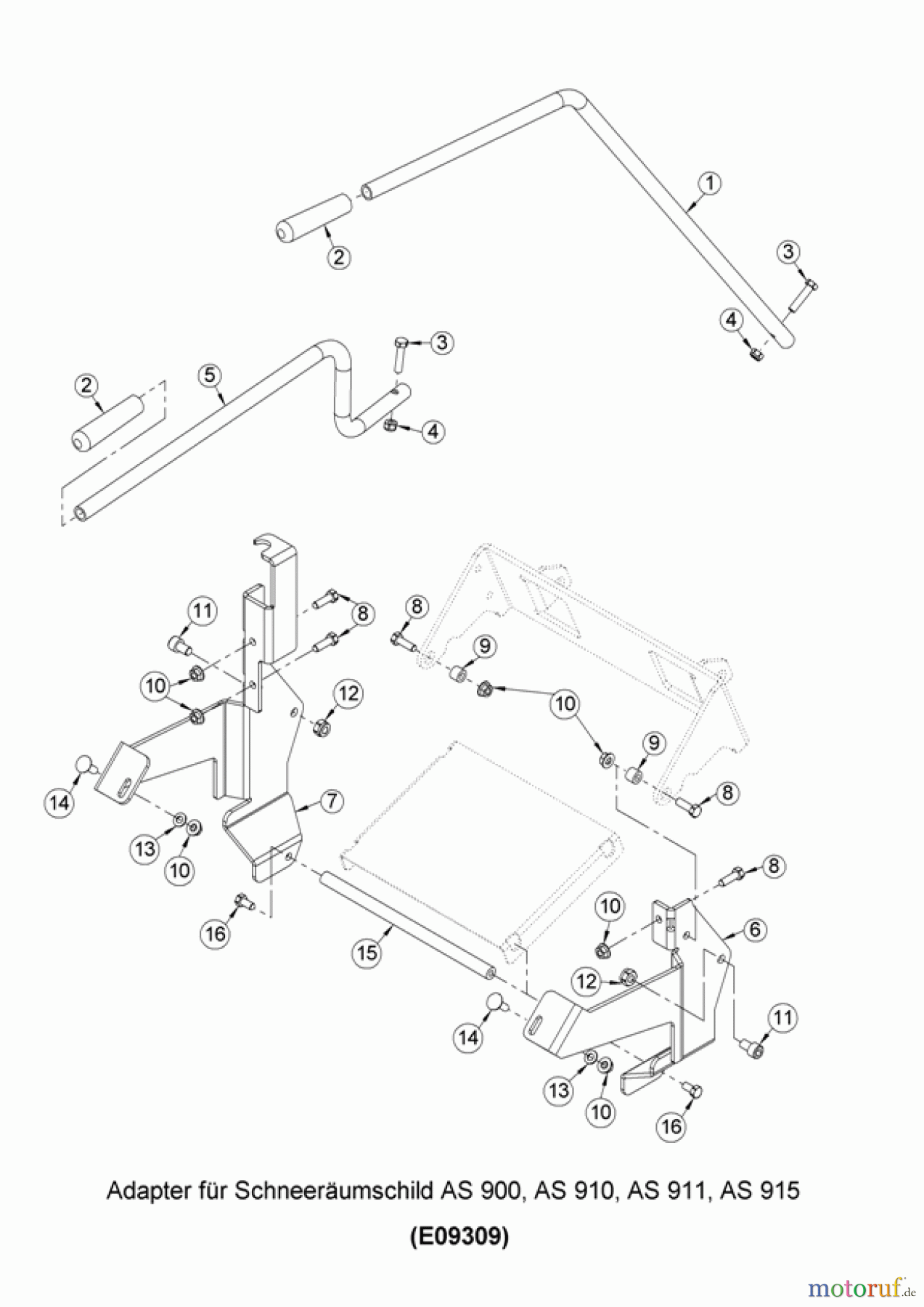  AS-Motor (neu) Zubehör/ Verschleissteile Ersatzteile für Zubehör Ersatzteile für Zubehör Adapter für Schneeräumschild AS900, AS910, AS911, AS915