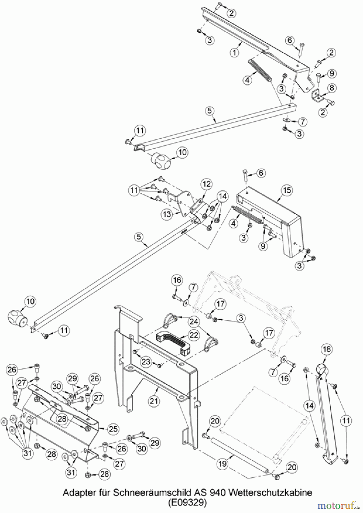  AS-Motor (neu) Zubehör/ Verschleissteile Ersatzteile für Zubehör Ersatzteile für Zubehör Adapter für Schneeräumschild AS940 Kabine