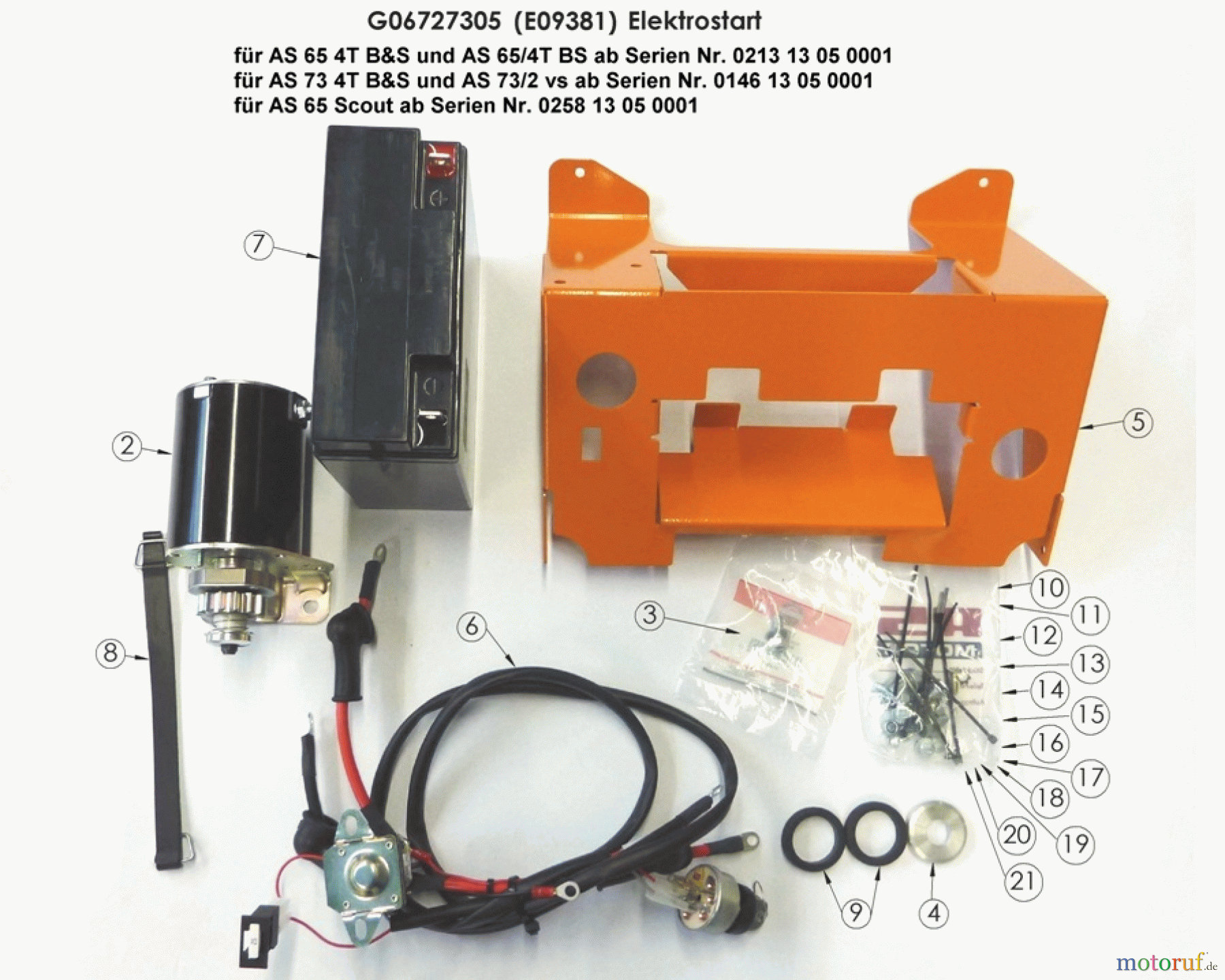  AS-Motor (neu) Zubehör/ Verschleissteile Ersatzteile für Zubehör Ersatzteile für Zubehör Elektrostart