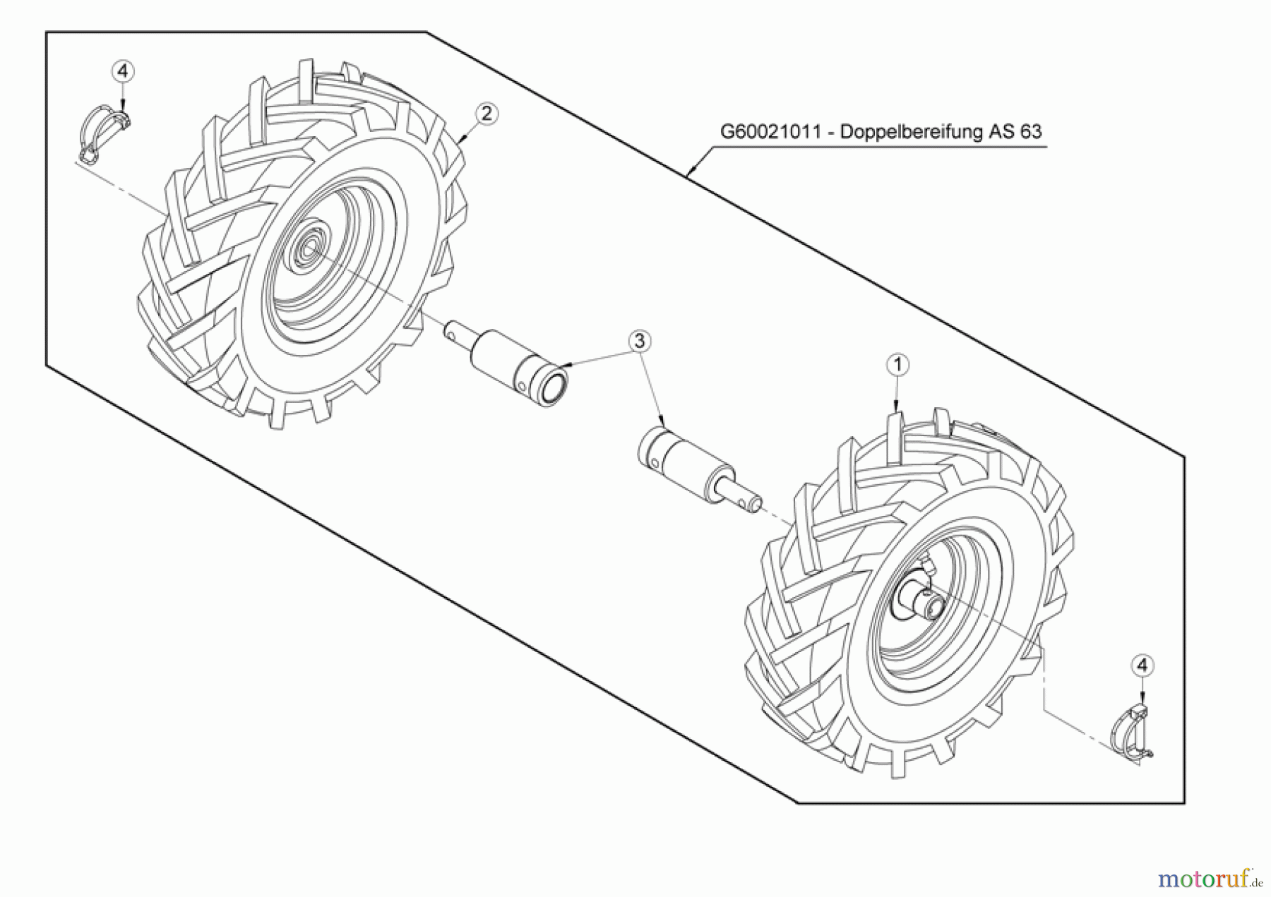  AS-Motor (neu) Zubehör/ Verschleissteile Ersatzteile für Zubehör Ersatzteile für Zubehör Doppelbereifung AS 63