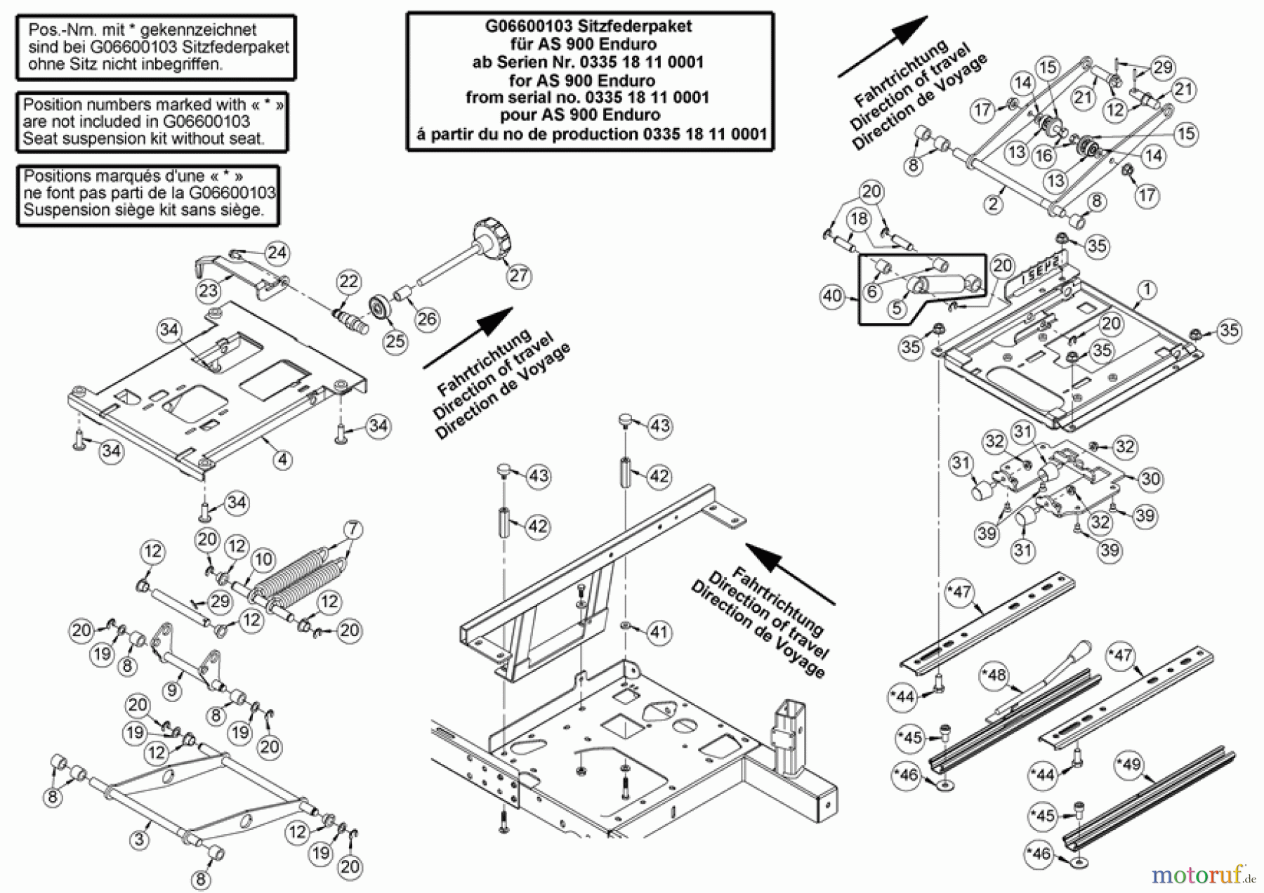  AS-Motor (neu) Zubehör/ Verschleissteile Ersatzteile für Zubehör Ersatzteile für Zubehör Sitzfederpaket ohne Sitz AS 900 Enduro ab FNr.033518110001