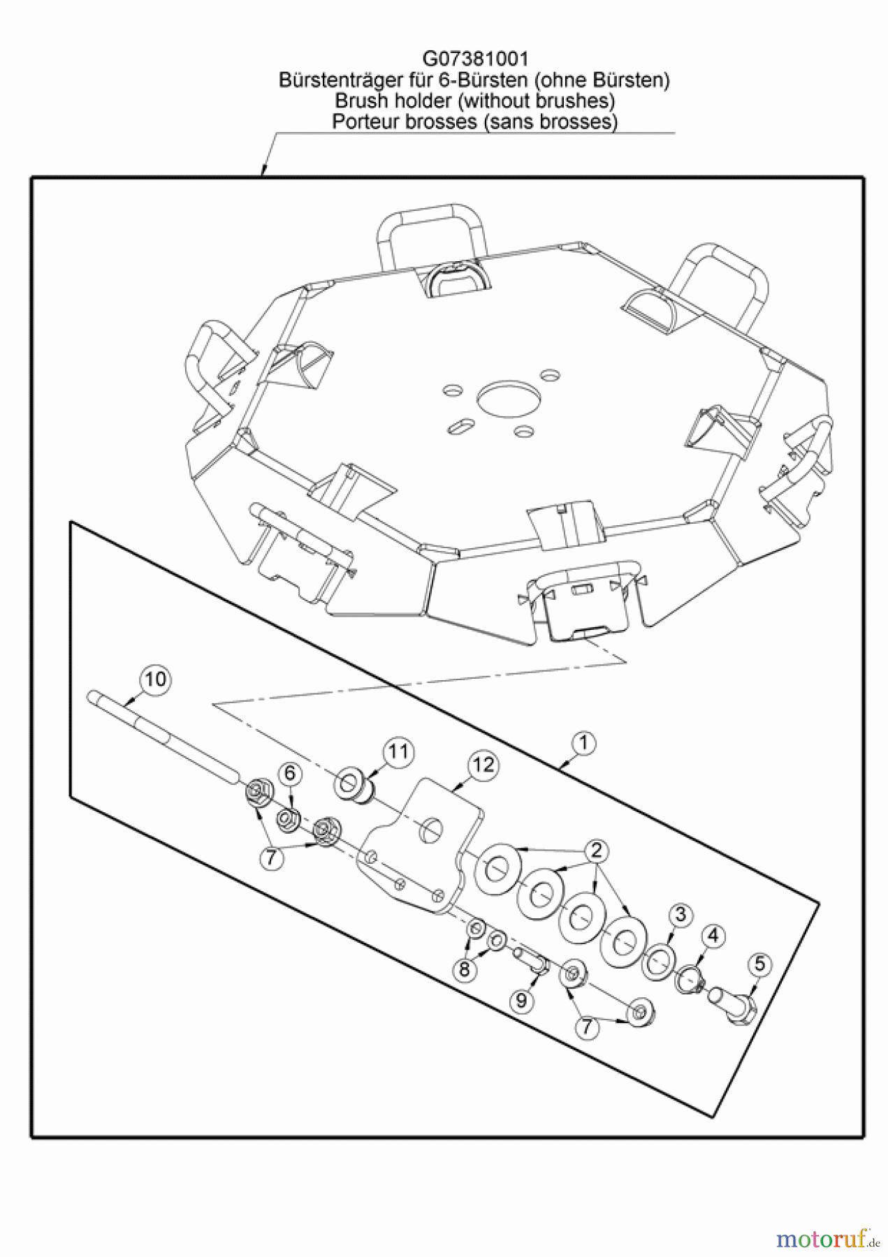  AS-Motor (neu) Zubehör/ Verschleissteile Ersatzteile für Zubehör Ersatzteile für Zubehör Bürstenträger für 6-Bürsten (ohne Bürsten)