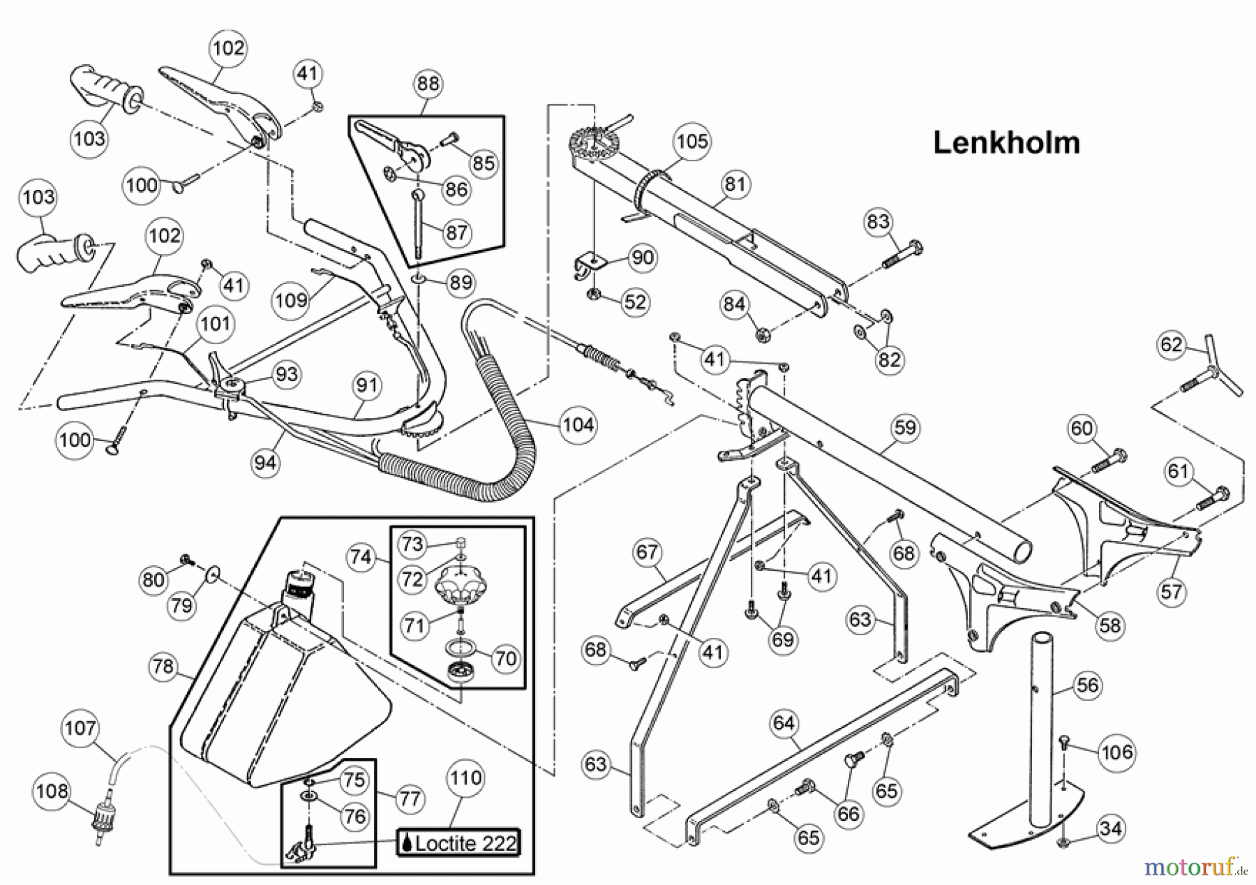  AS-Motor (neu) Hochgras Allmäher AS 26 AS 26 2T ES ab FNr. 034919010001 Lenkholm