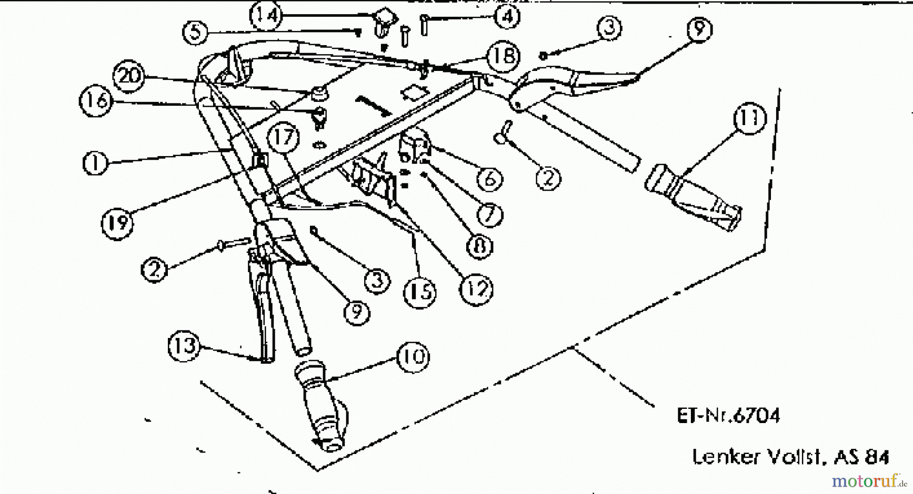  AS-Motor (neu) Hochgras Allmäher AS 84 AS 84. ab FNr. 012600000001 Lenker