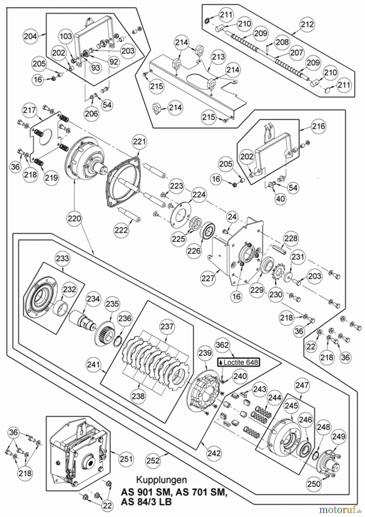  AS-Motor (neu) Hochgras Schlegelmäher AS 901 SM ab FNr. 026014010001 Kupplungen