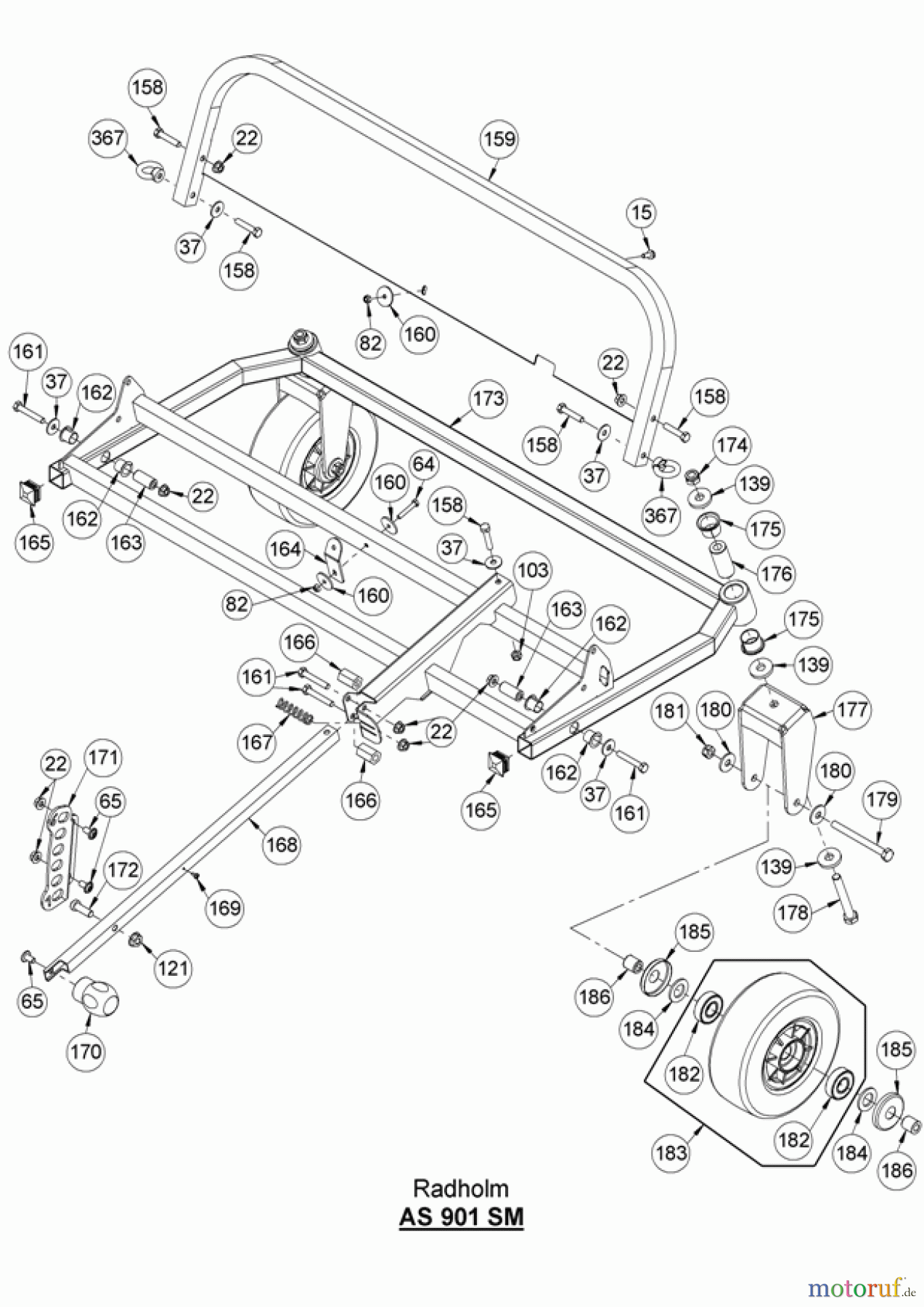  AS-Motor (neu) Hochgras Schlegelmäher AS 901 SM ab FNr. 026020070001 Radholm