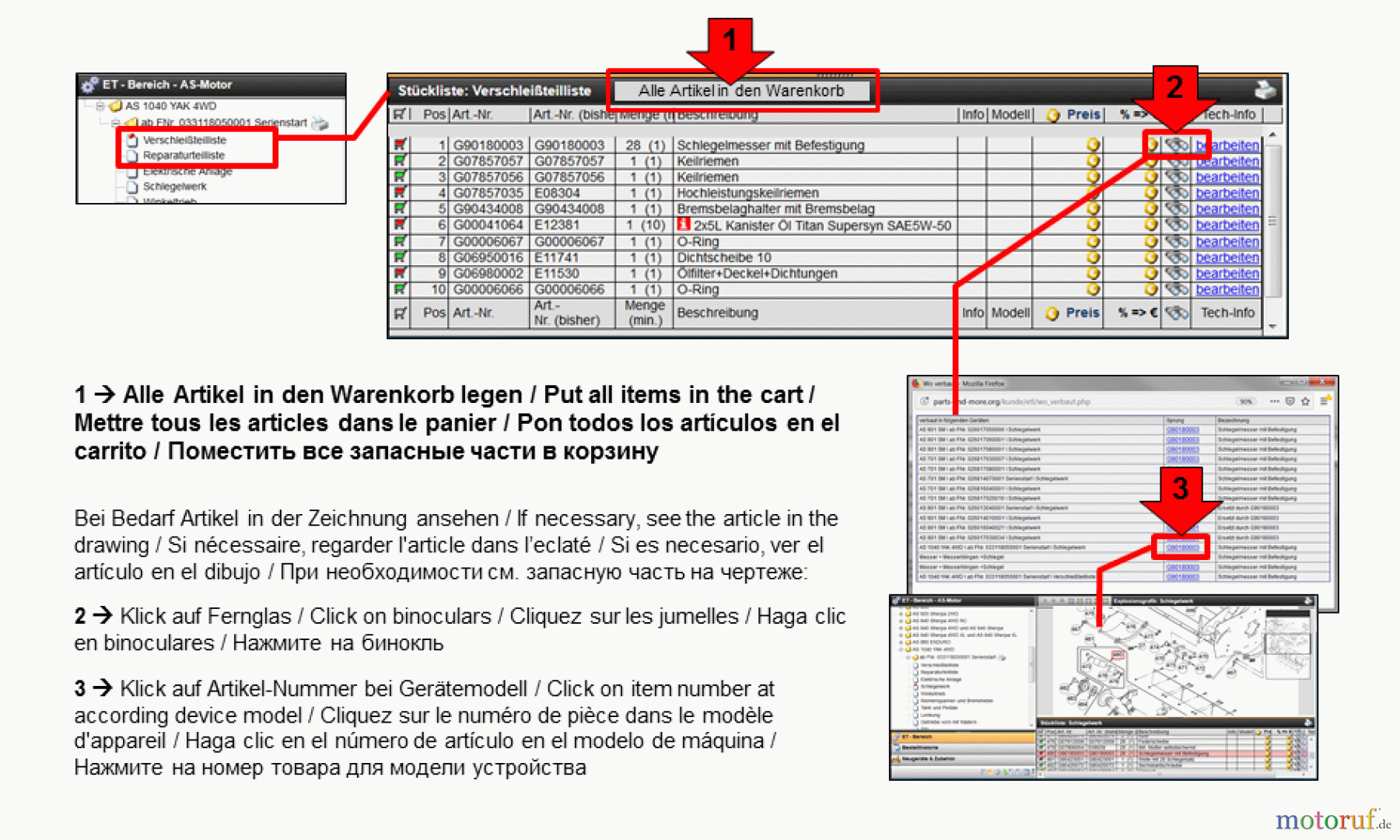  AS-Motor (neu) Hochgras Schlegelmäher AS 901 SM ab FNr. 026020070001  Vorschlag Reparaturteilliste