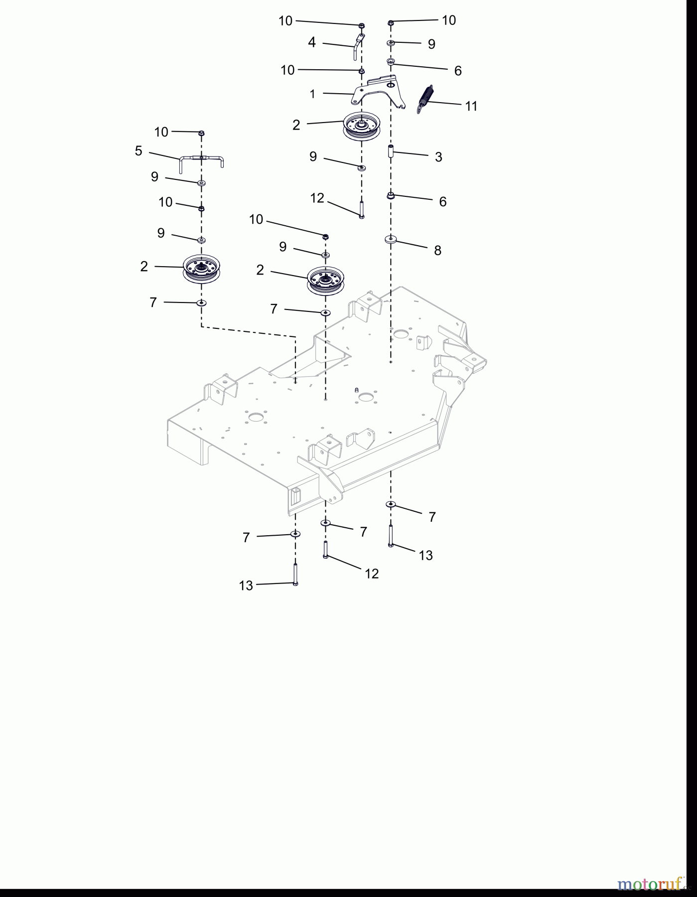 AS-Motor (neu) Ariens Rasen Zero-Turn - Ride On IKON 915221 IKON-X ARIENS 42' KAWASAKI 915221 (045000 - 074999) Ikon-X 42 Idlers and Sheaves - 42''