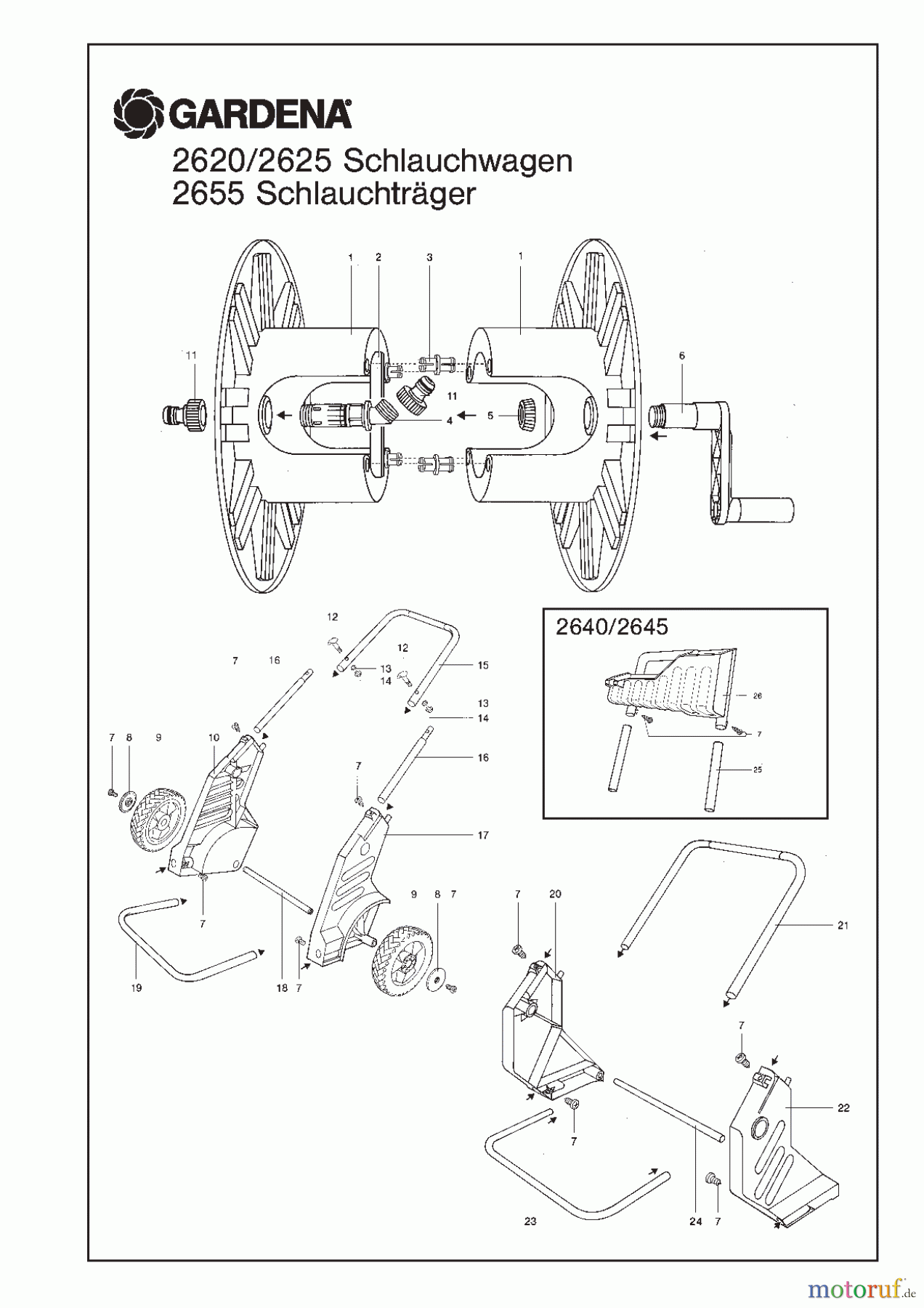  Gardena Wassertechnik Schlauchwagen Schlauchwagen 60 TS mit Ablage