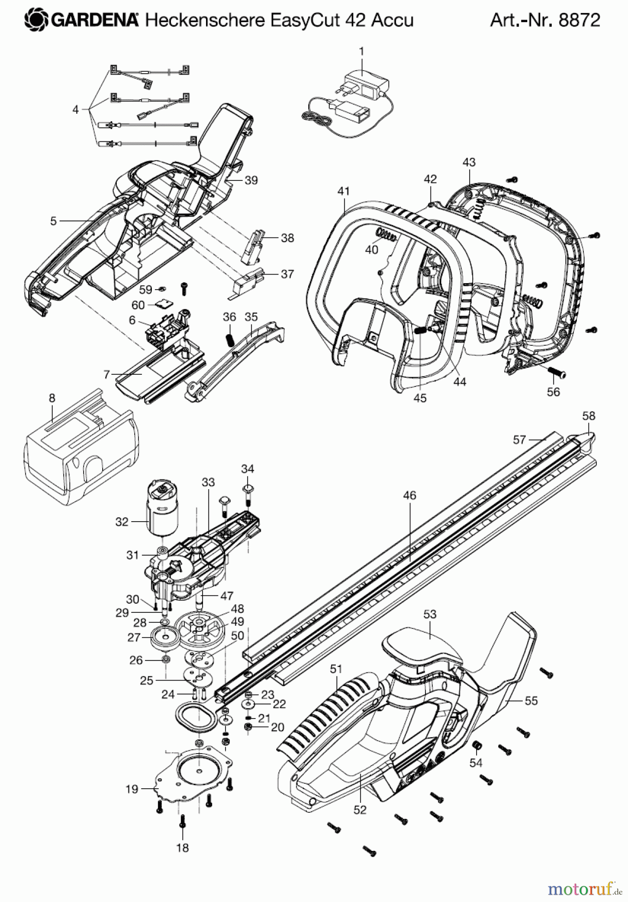 Gardena Akkuscheren Heckenschere EasyCut 42 Accu
