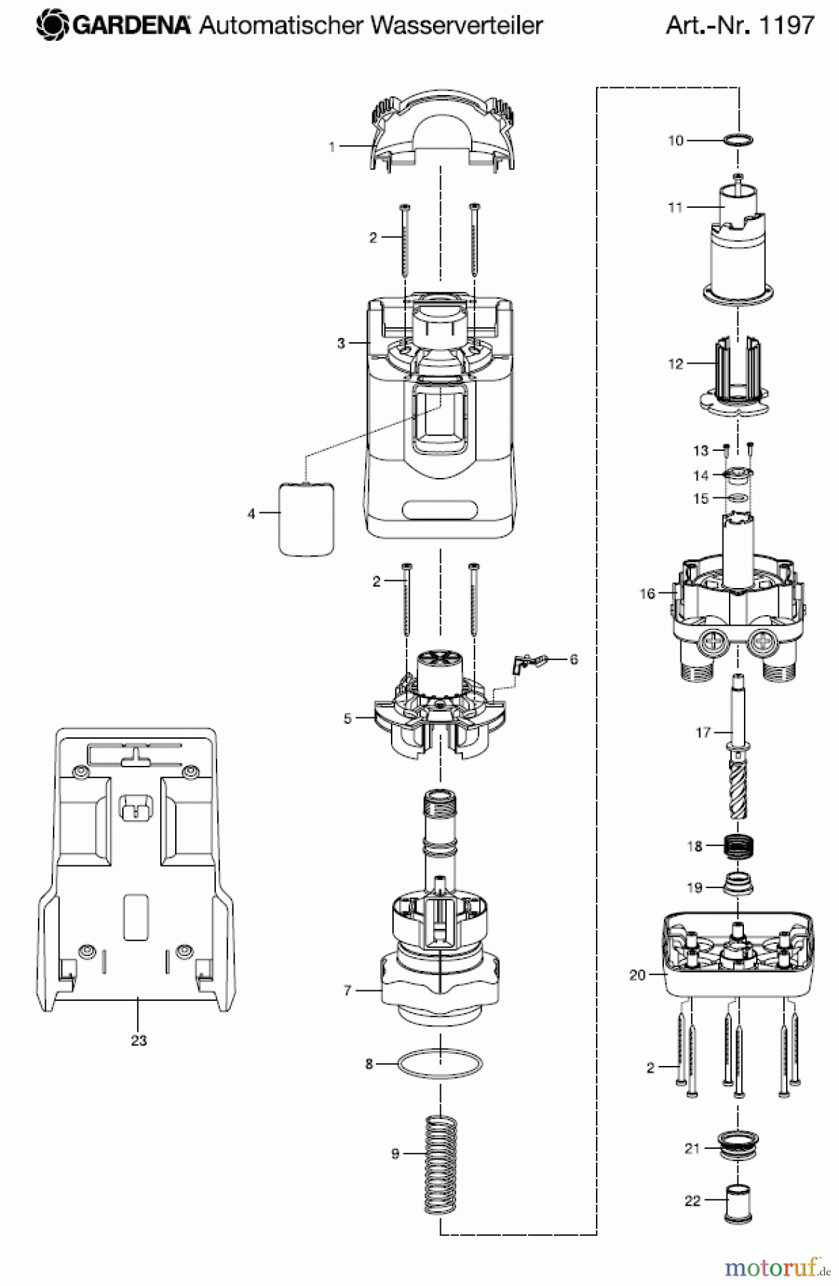 Gardena Wassertechnik Regner Wasserverteiler automatic