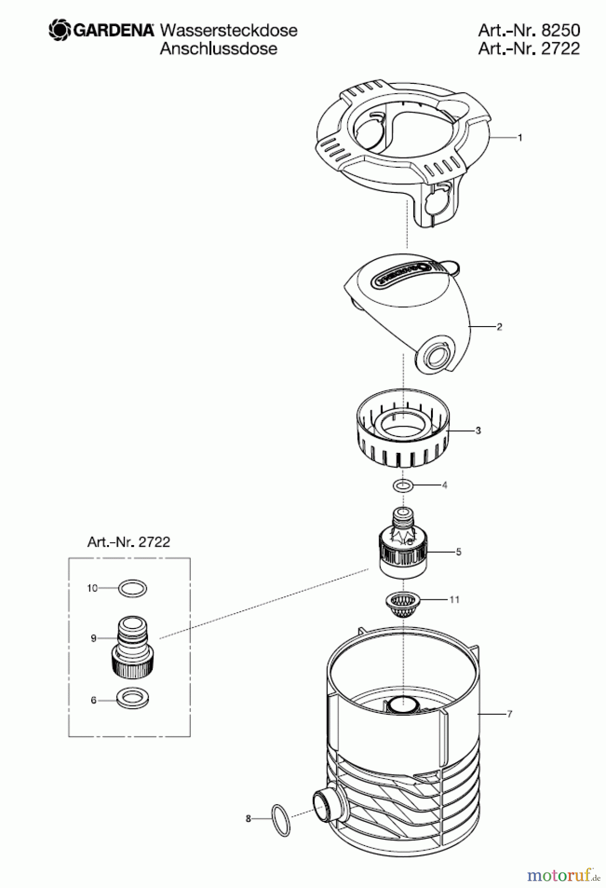 Gardena Wassertechnik Anschlussdosen Anschlussdose 2722