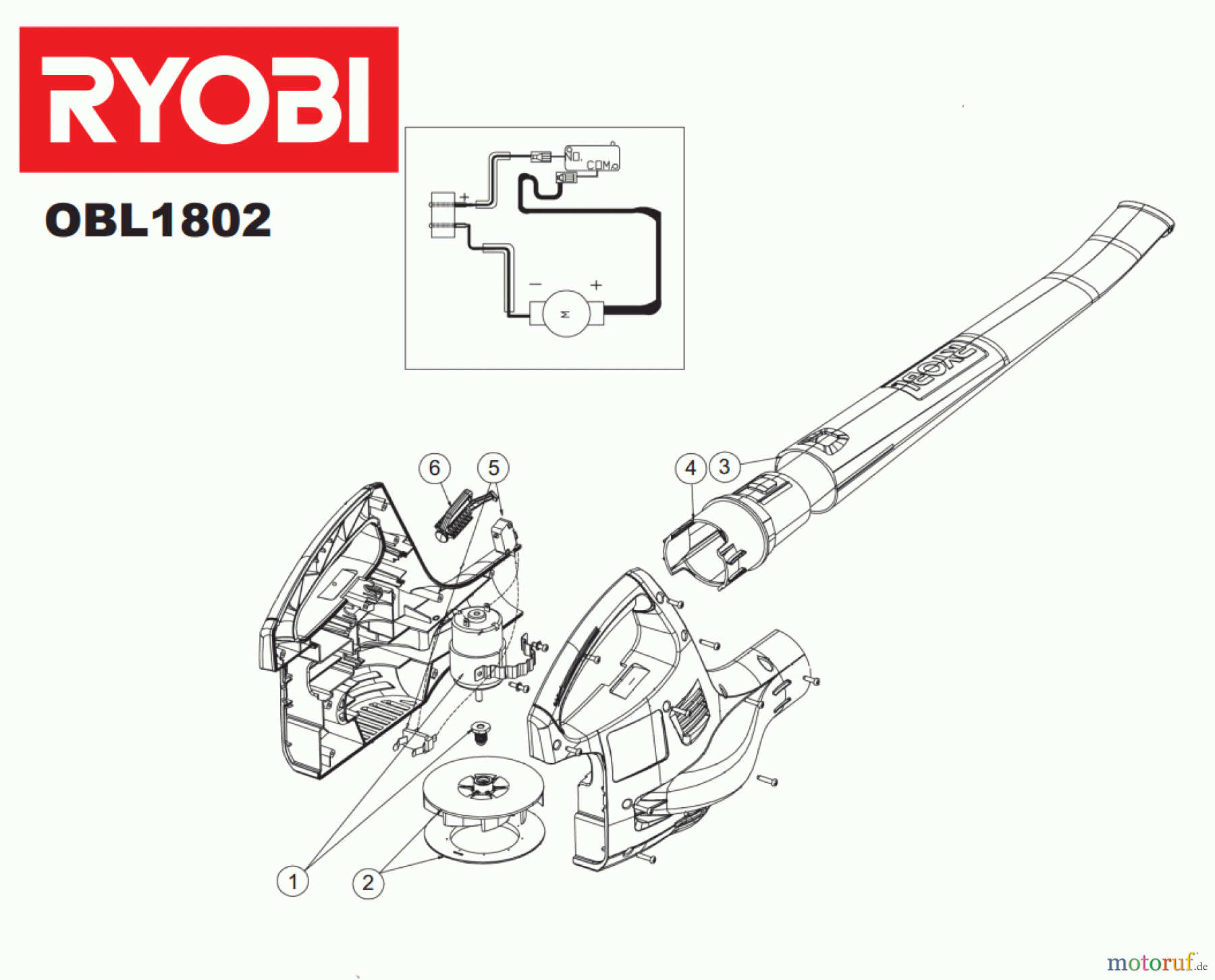 Ryobi Laubsauger und Laubbläser Blasgeräte OBL1802