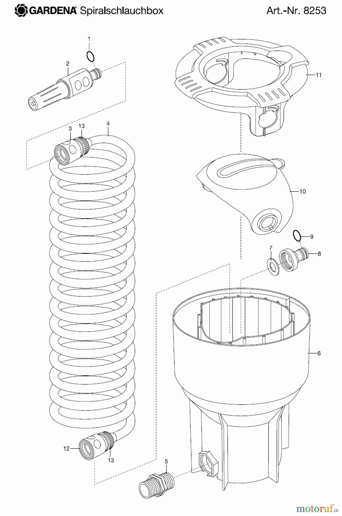 Gardena Wassertechnik Schlauchwagen Spiralschlauchbox
