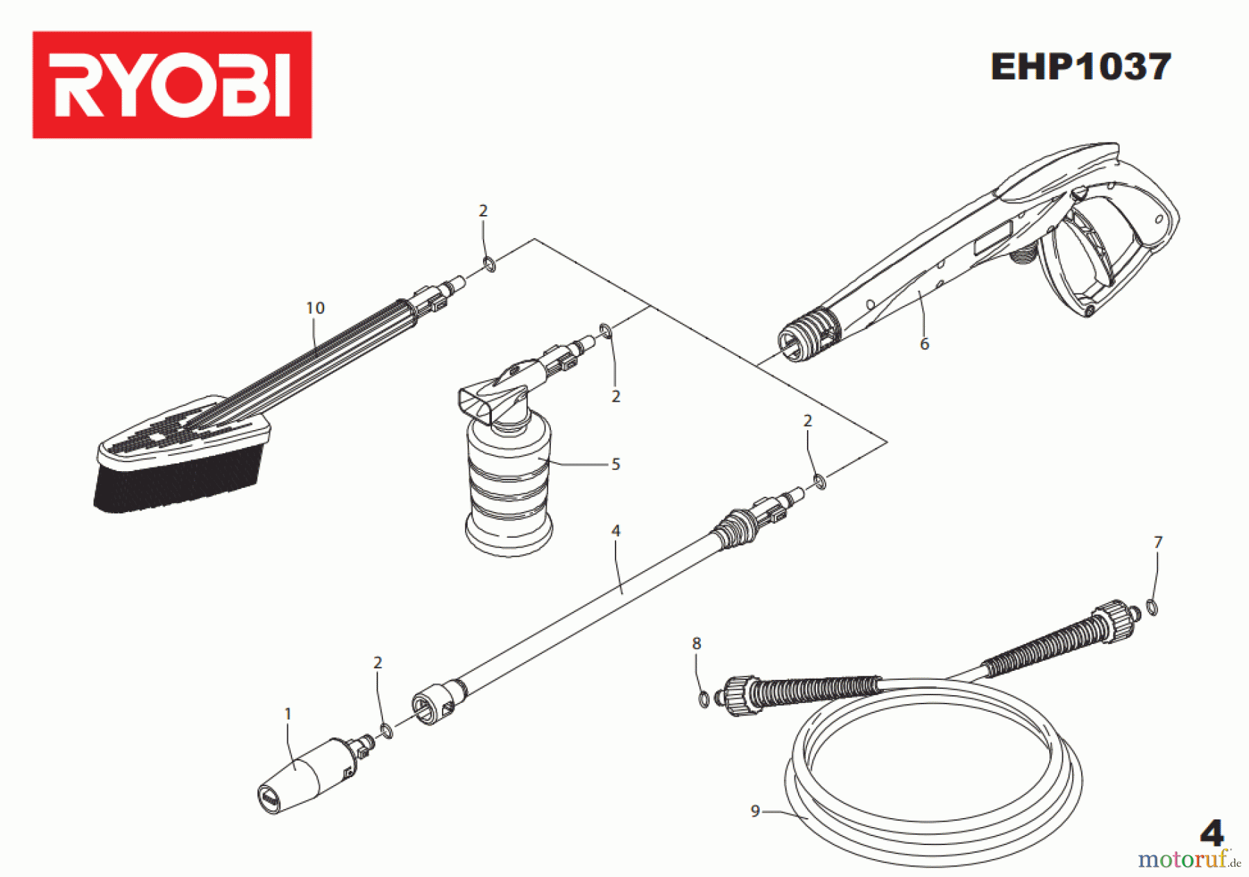 Ryobi Hochdruckreiniger EHP1037 Seite 4