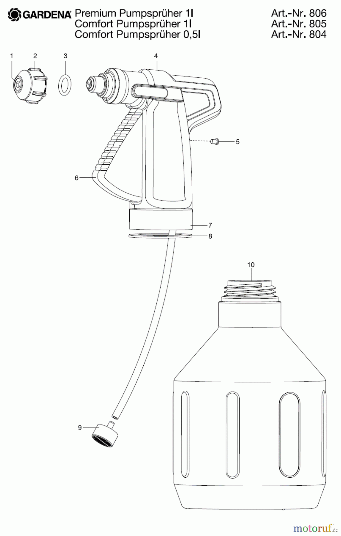  Gardena Wassertechnik Spritzgeräte Comfort Pumpsprüher 0,5 L