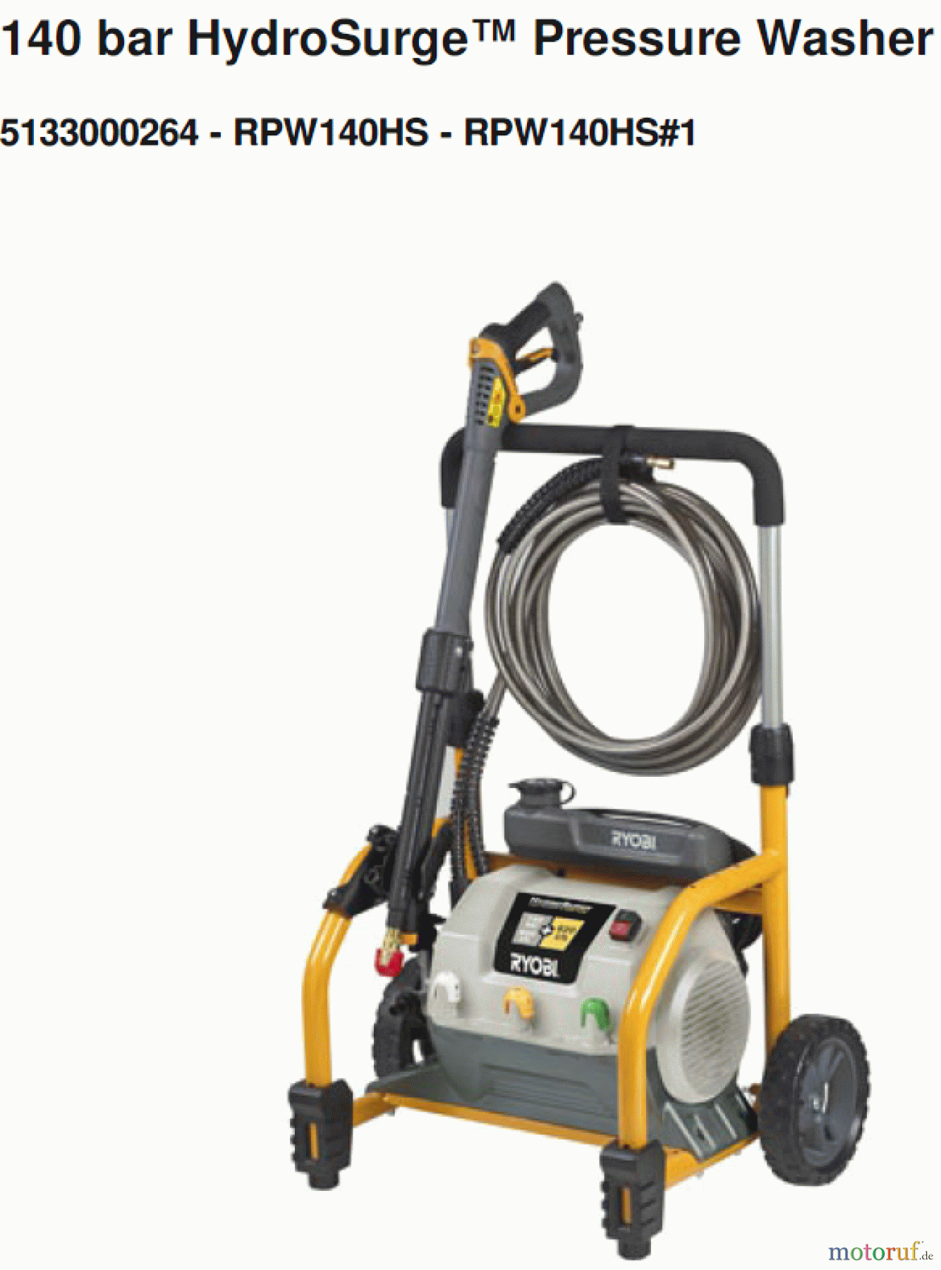Ryobi Hochdruckreiniger RPW140HS