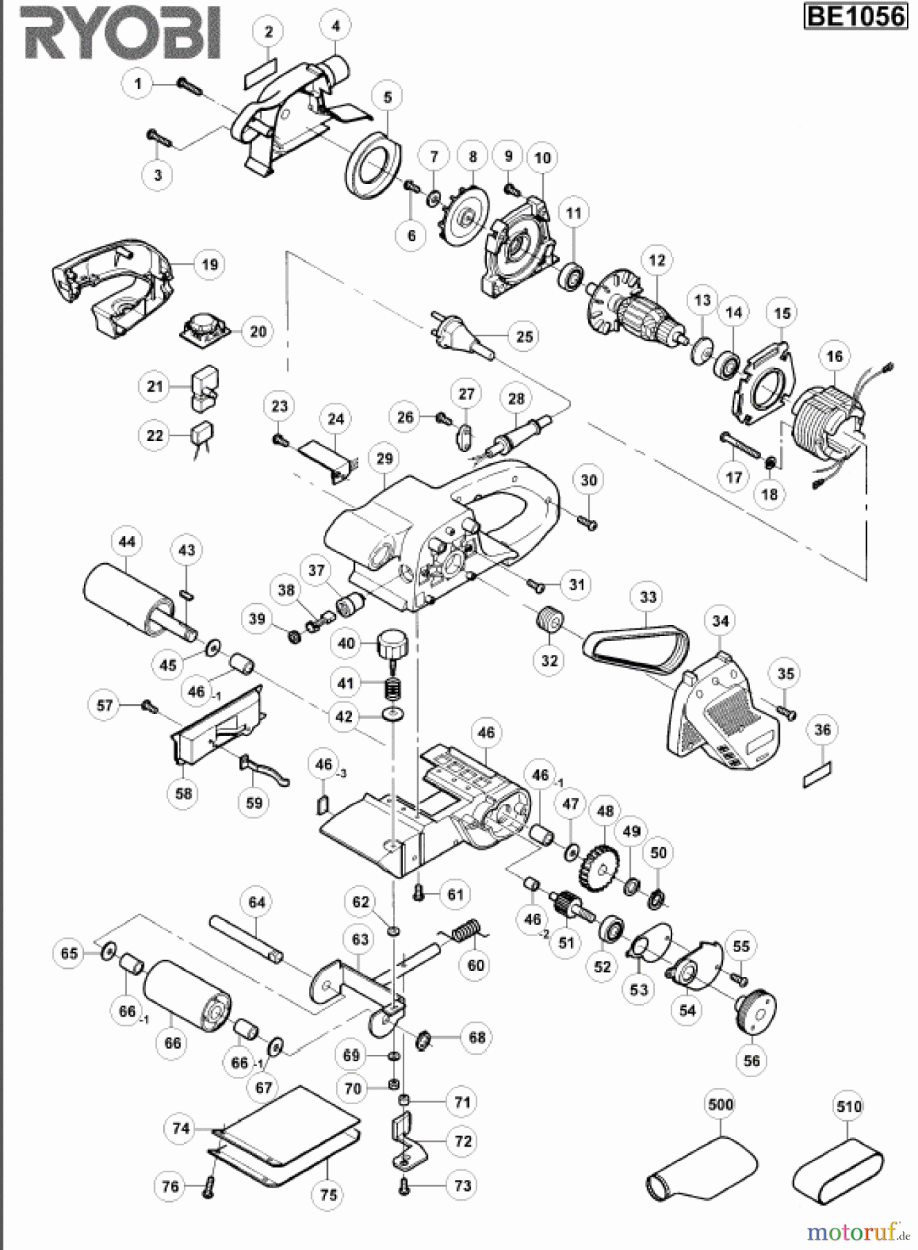 Ryobi Schleifgeräte Bandschleifgeräte BE1056
