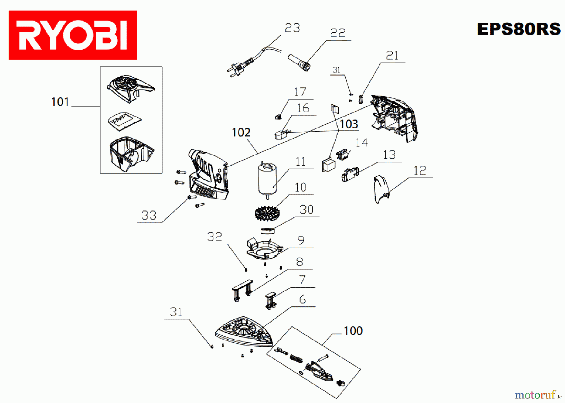 Ryobi Schleifgeräte Delta- und Multischleifgeräte EPS80RS Seite1
