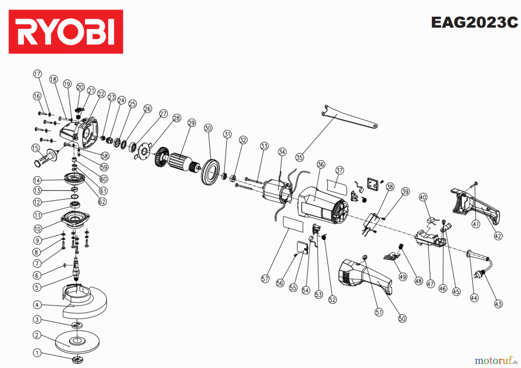 Ryobi Schleifgeräte Winkelschleifgerät EAG2023C