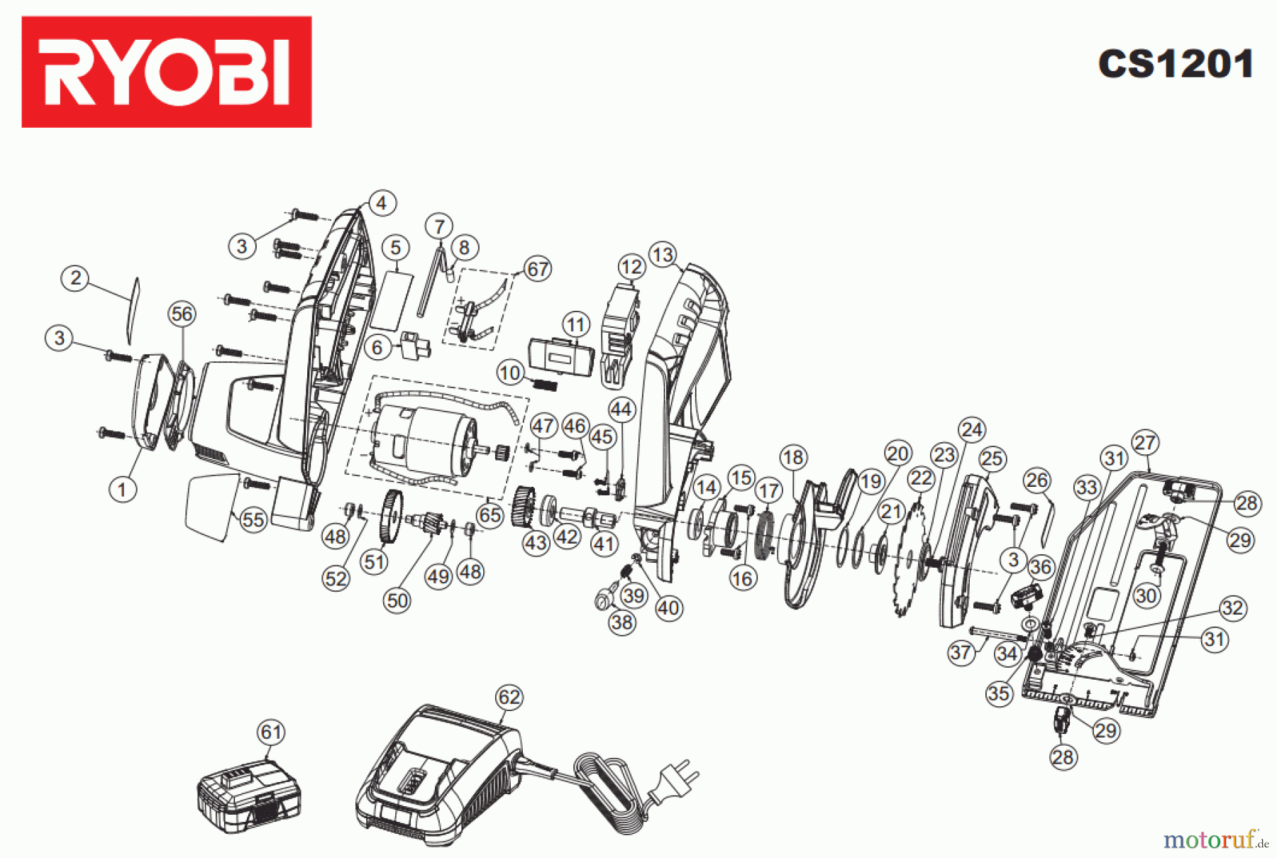 Ryobi Sägen Kreissägen CS1201 Seite 1