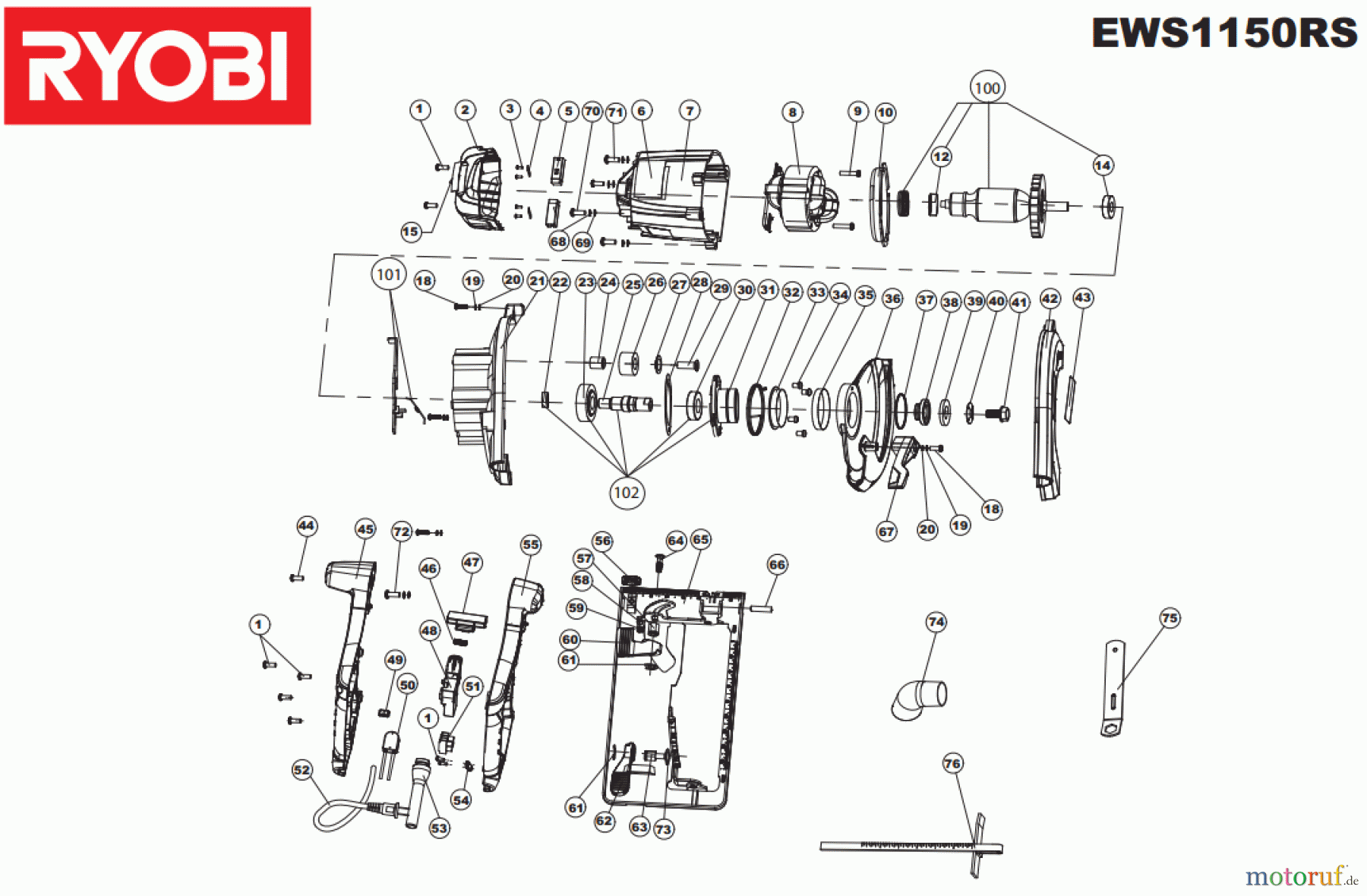 Ryobi Sägen Kreissägen EWS1150RS Seite 1