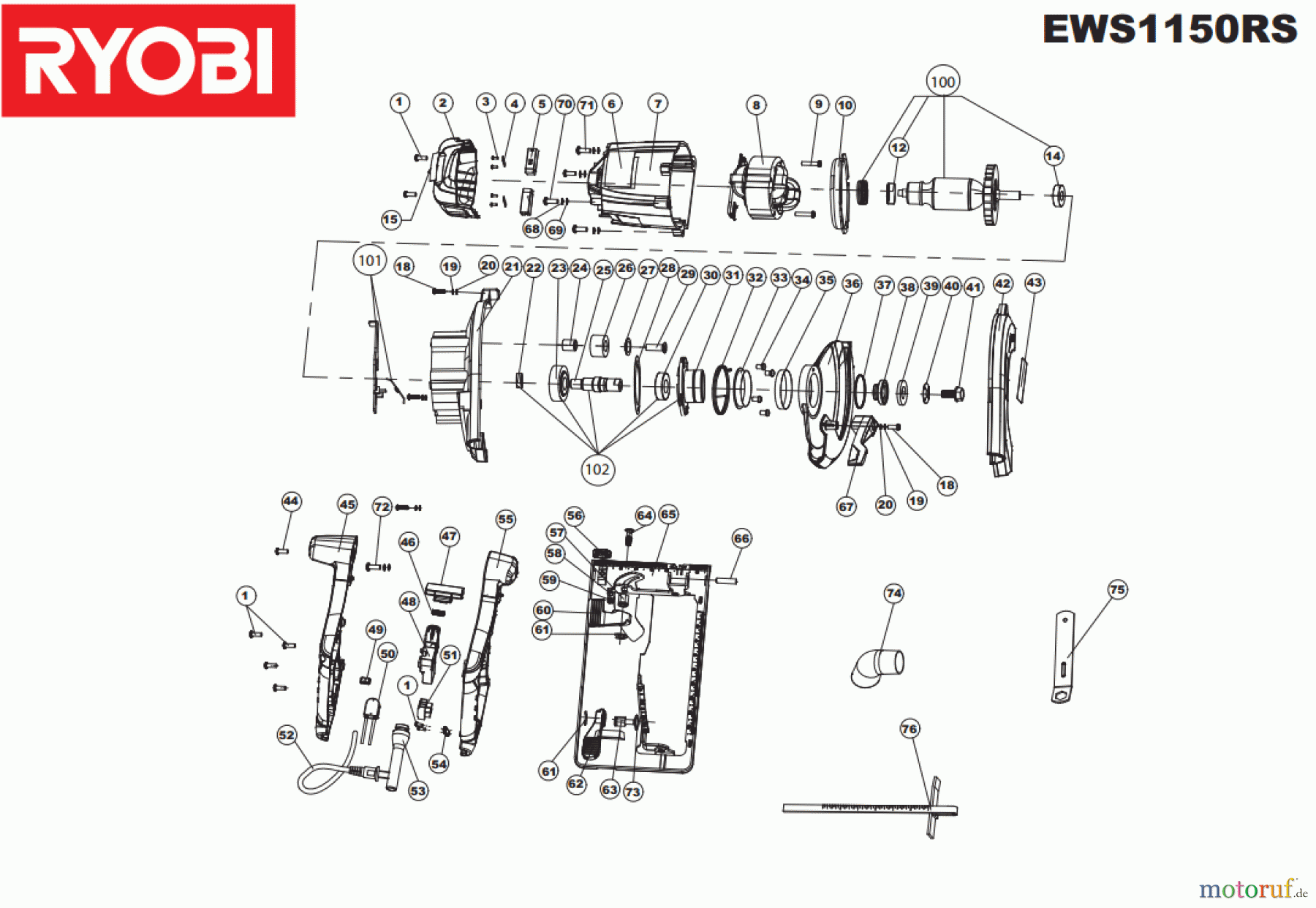 Ryobi Sägen Kreissägen EWS1150RS Seite 1