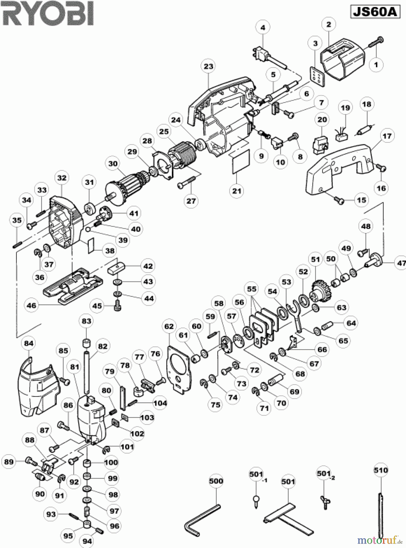 Ryobi Sägen Stichsägen JS60