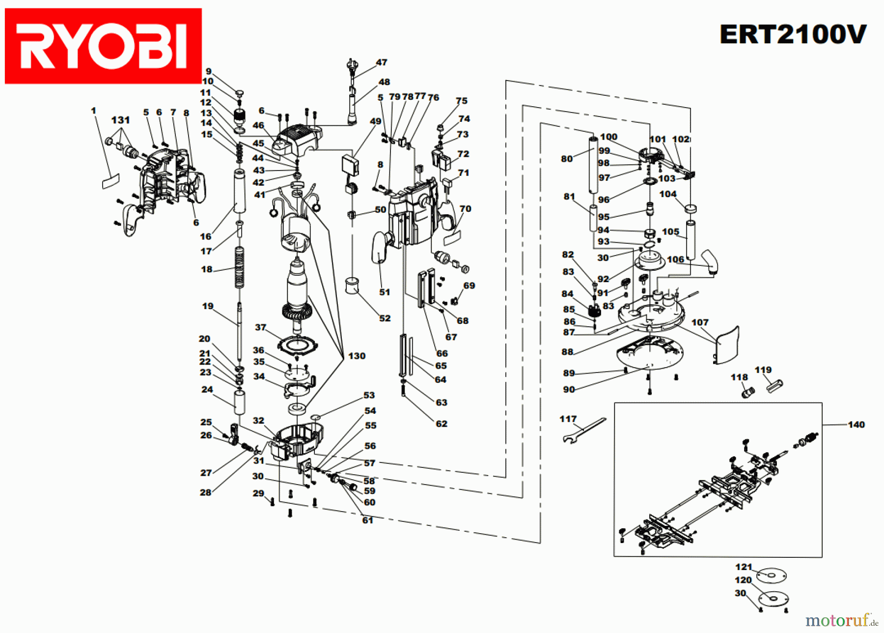 Ryobi Oberfräsen ERT2100V Seite 1