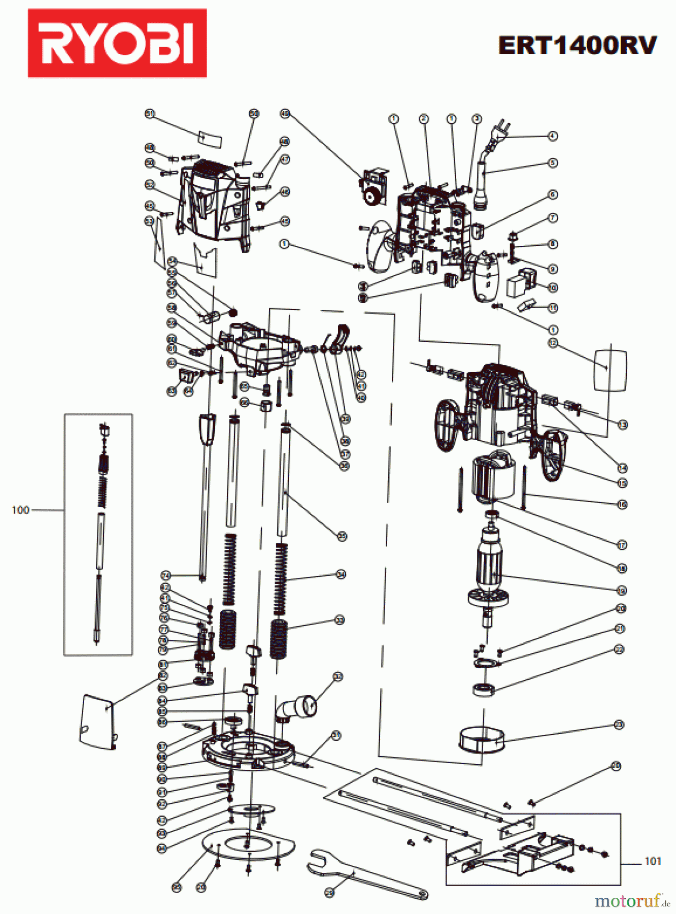 Ryobi Oberfräsen ERT1400RV Seite 1