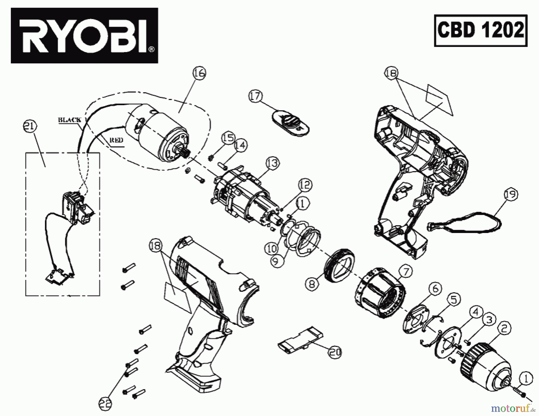 Ryobi (Schlag-)Bohrschrauber Bohrschrauber CBD1202