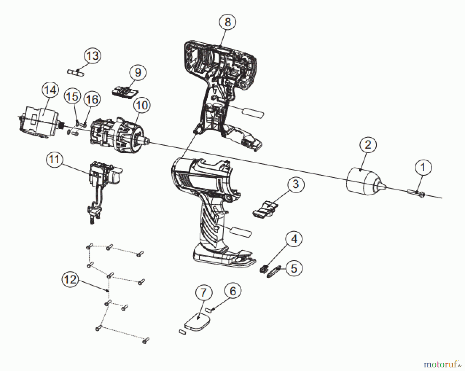 Ryobi (Schlag-)Bohrschrauber Bohrschrauber mit Schlagbohrfunktion CDDI14022N Seite 1